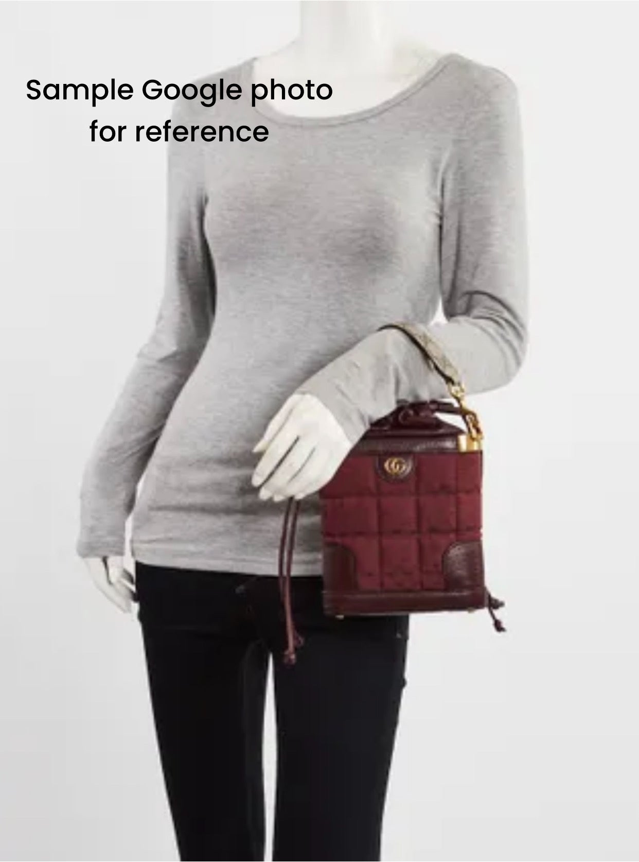 GUCCI Burgundy Mini GG Supreme Canvas Triangle Crossbody Bag