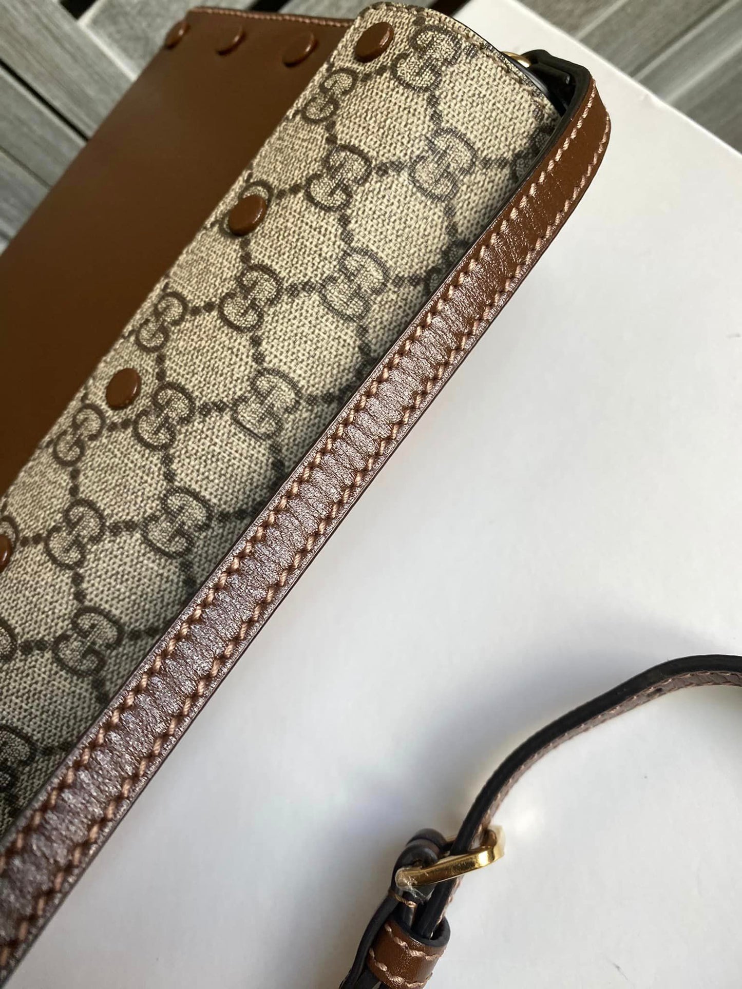 Gucci GG Supreme Script Logo Heart Crossbody
