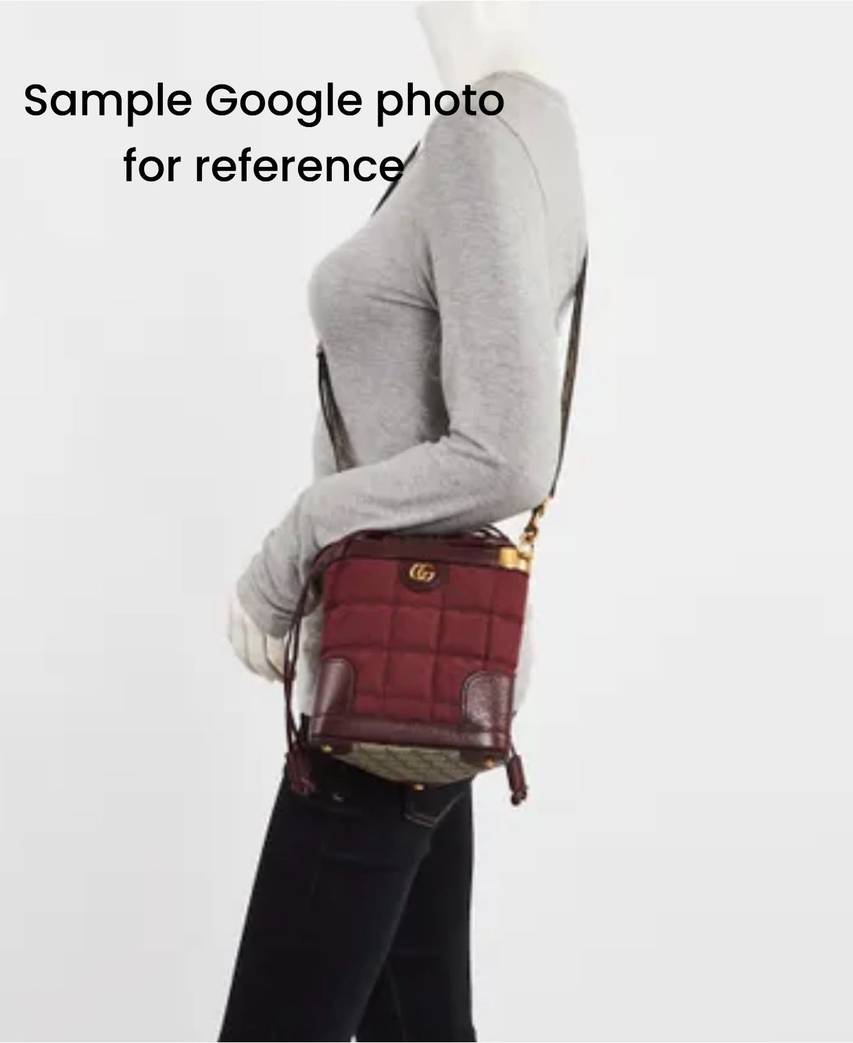 GUCCI Burgundy Mini GG Supreme Canvas Triangle Crossbody Bag
