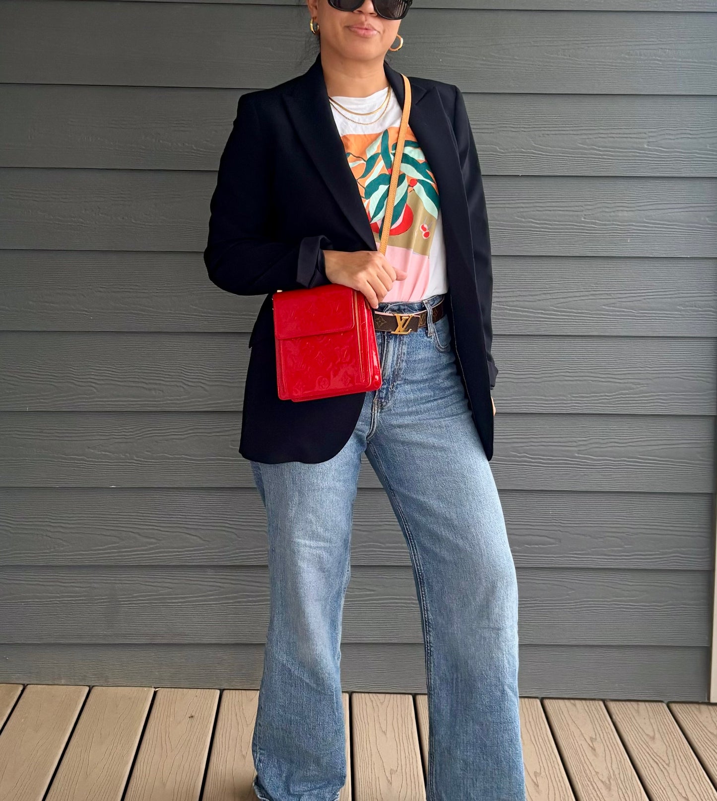 Louis Vuitton Mott Red Vernis Crossbody Bag