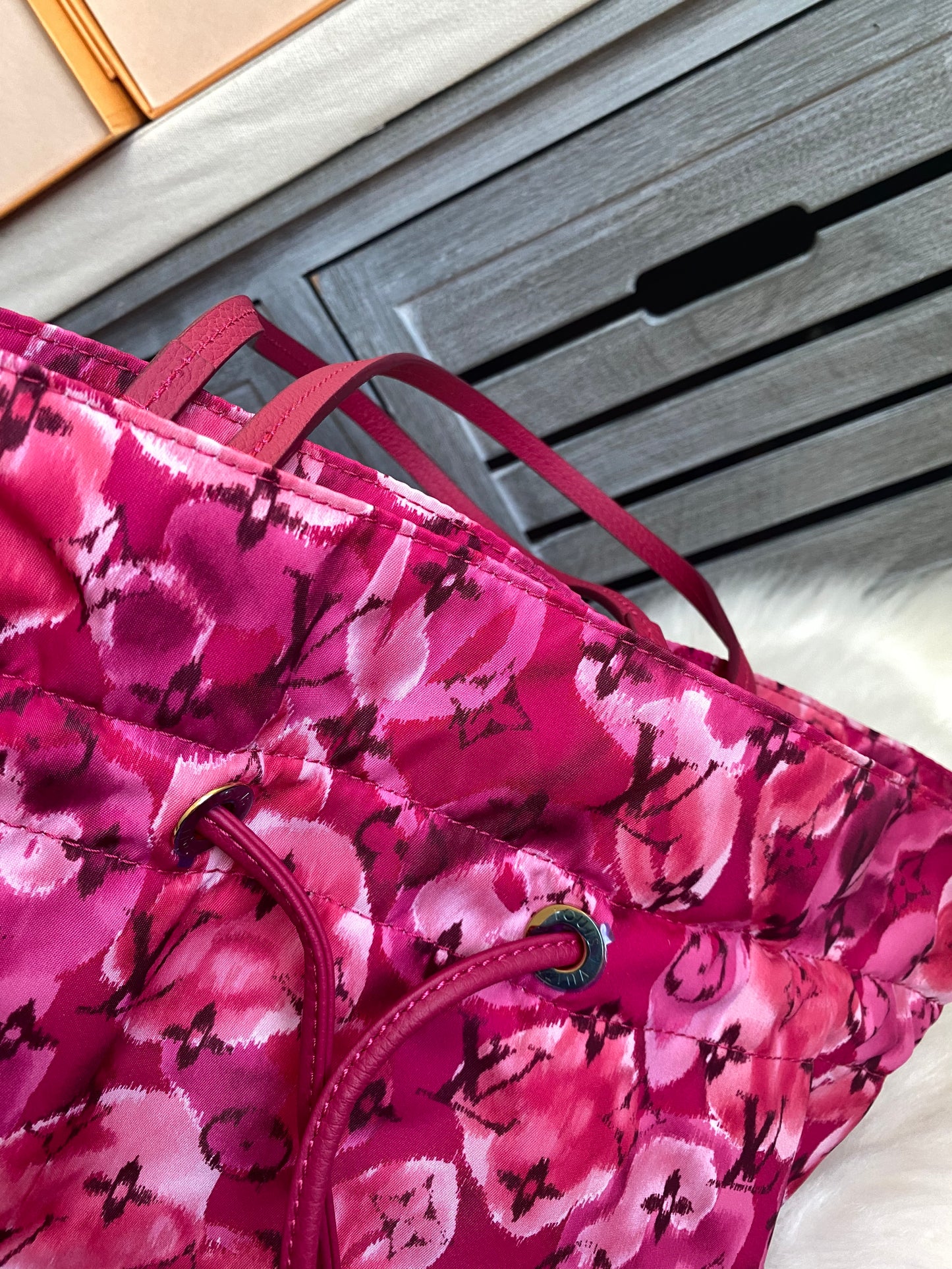 Louis Vuitton Limited Edition Indian Rose Monogram Ikat Floral Nylon Noefull Bag