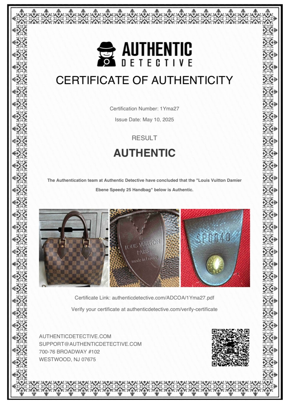 Louis Vuitton Speedy 25 DE