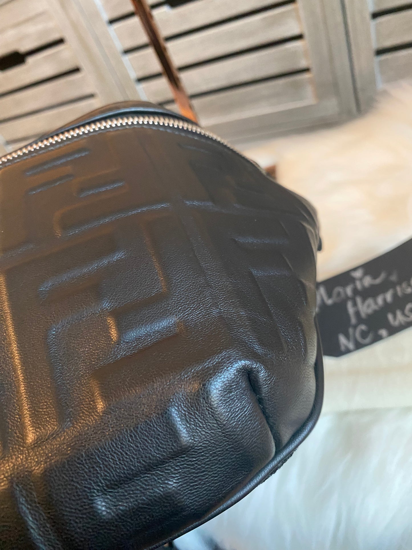 Fendi Napa FF 1974 Embossed Bumbag Black