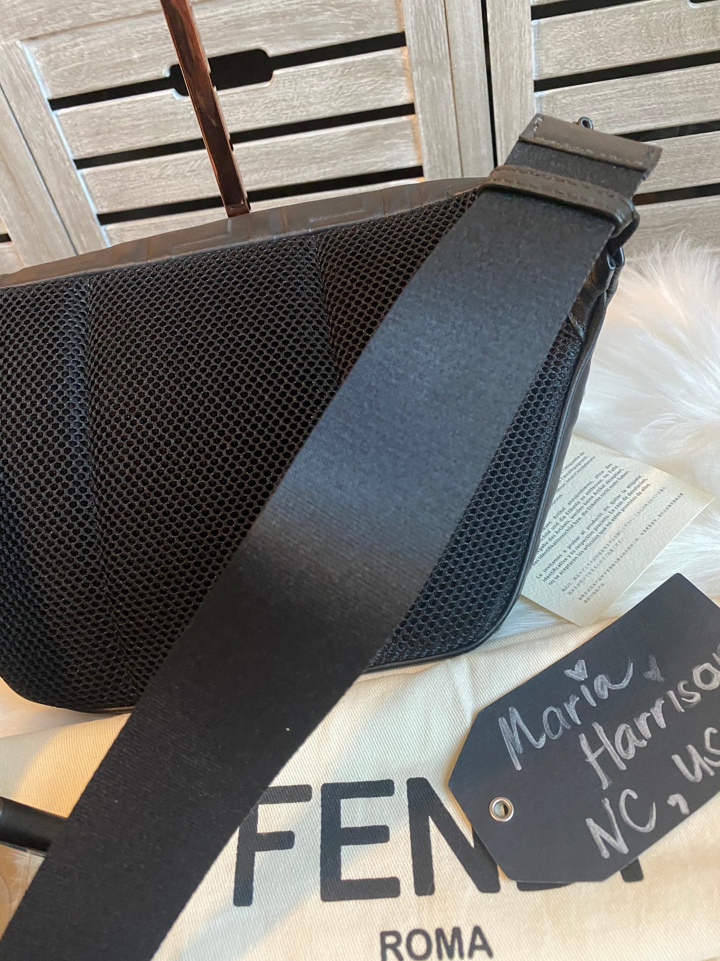 Fendi Napa FF 1974 Embossed Bumbag Black
