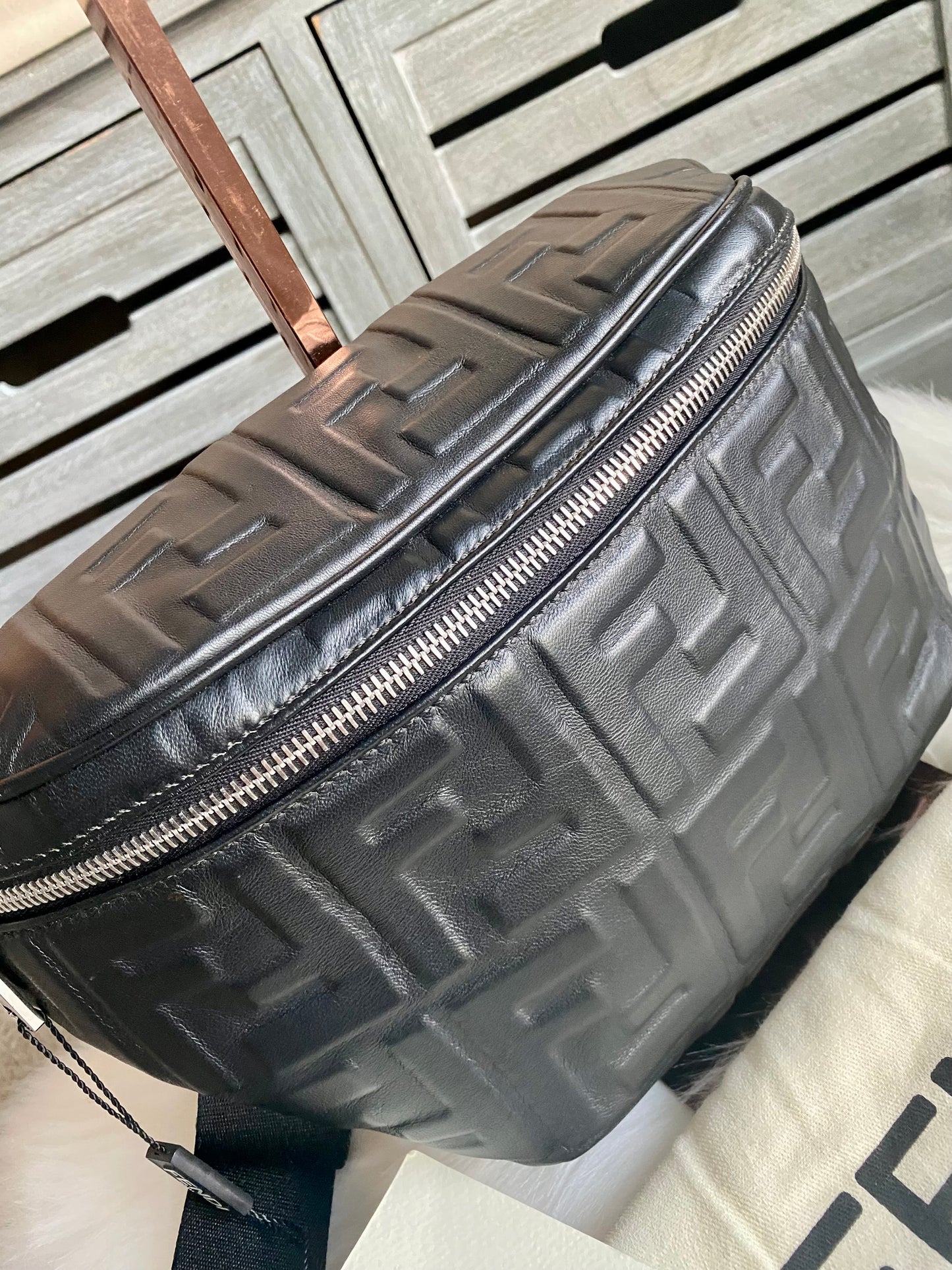 Fendi Napa FF 1974 Embossed Bumbag Black