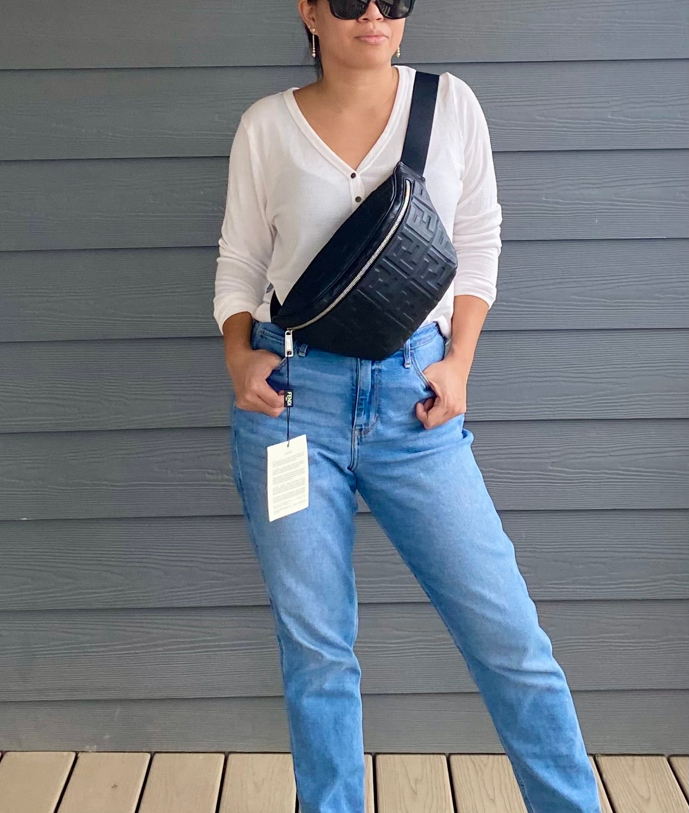 Fendi Napa FF 1974 Embossed Bumbag Black