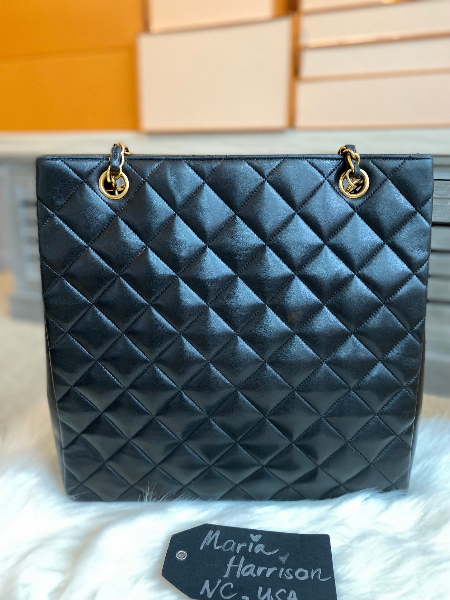Chanel Quilted Lamb Skin Long Shoulder Bag
