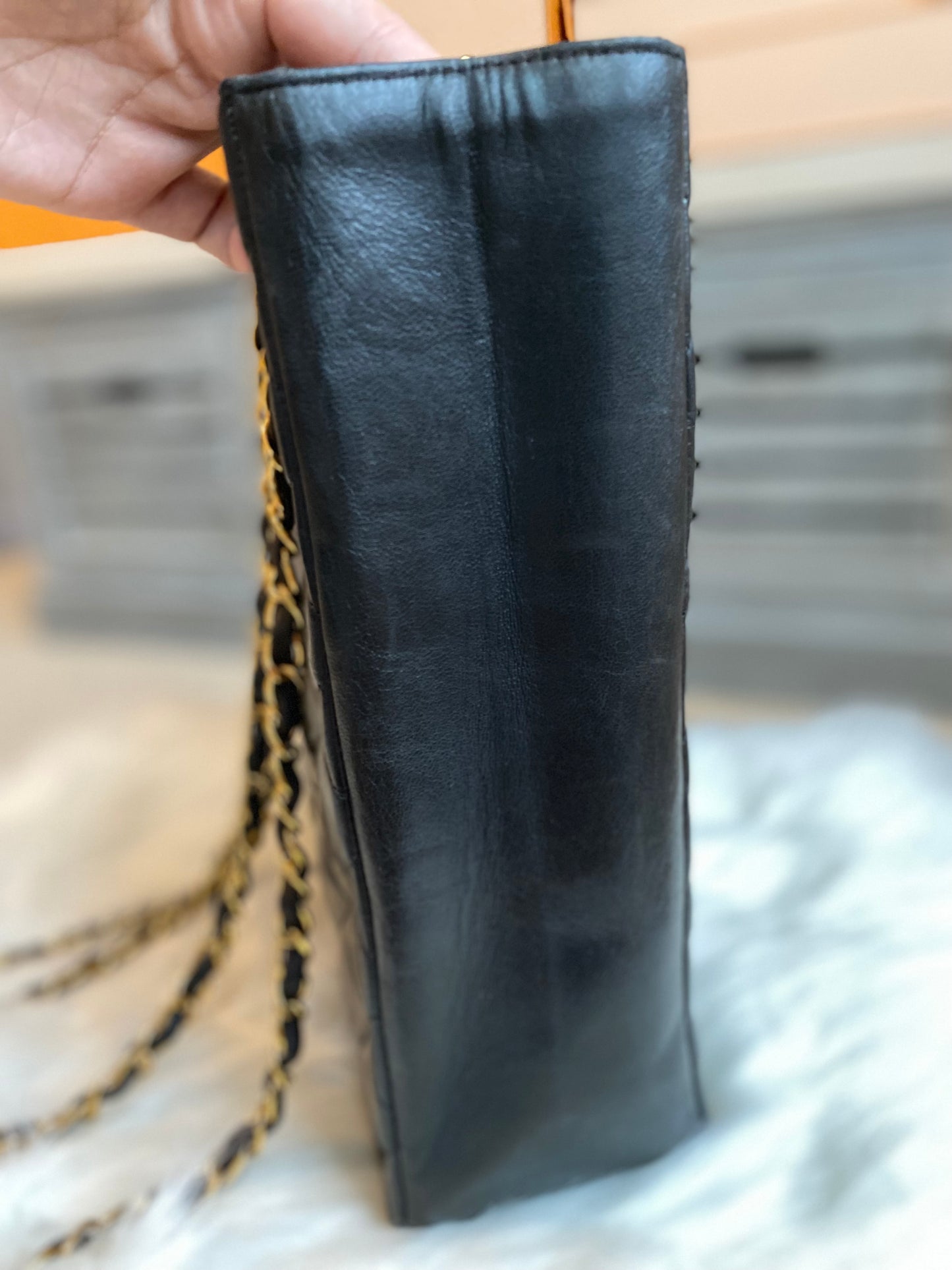 Chanel Quilted Lamb Skin Long Shoulder Bag