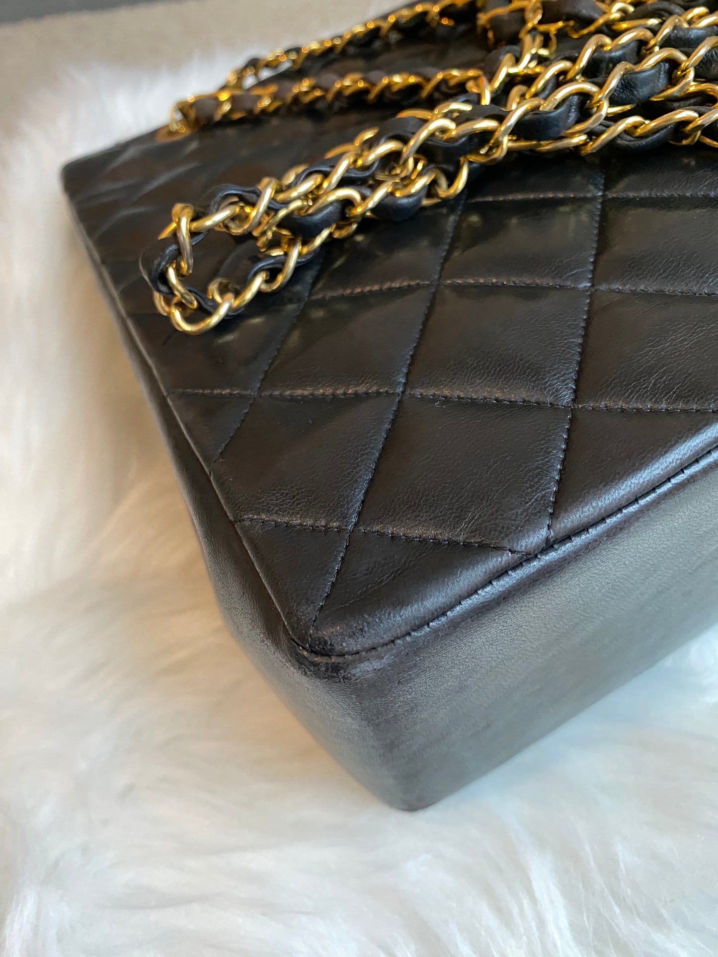 Chanel Quilted Lamb Skin Long Shoulder Bag