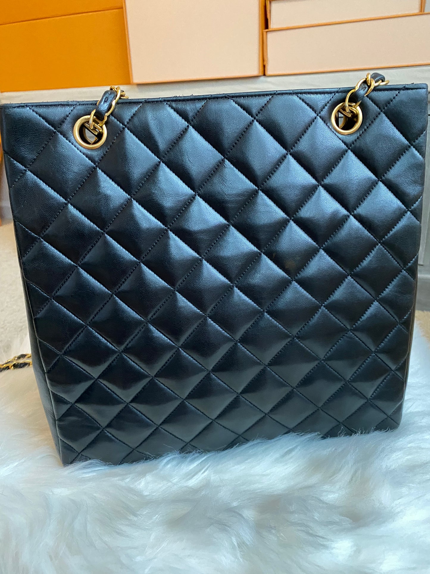Chanel Quilted Lamb Skin Long Shoulder Bag
