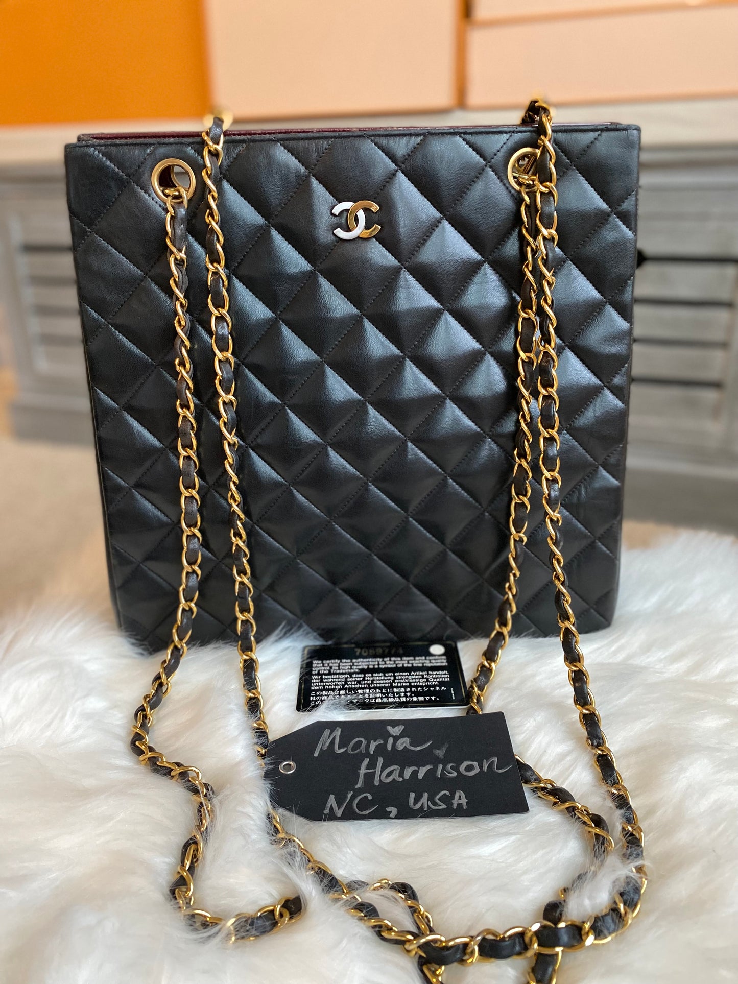 Chanel Quilted Lamb Skin Long Shoulder Bag