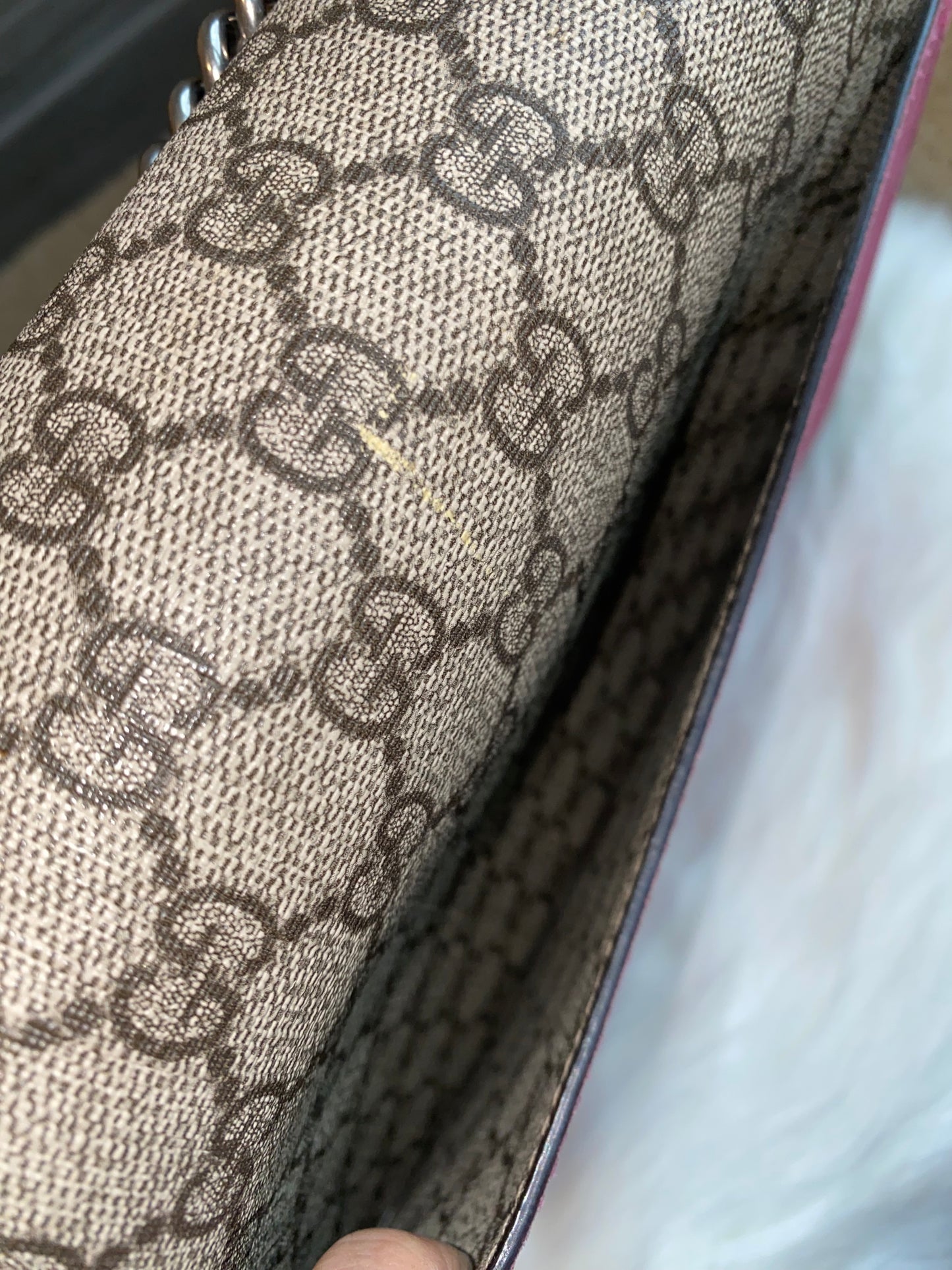 Gucci GG Supreme Monogram Suede Pierced Heart Embroidered Dionysus