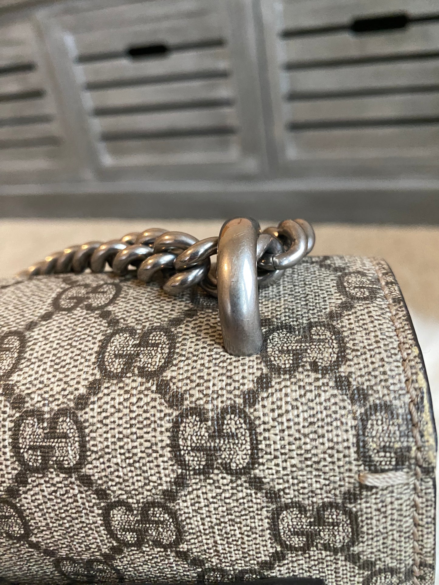 Gucci GG Supreme Monogram Suede Pierced Heart Embroidered Dionysus
