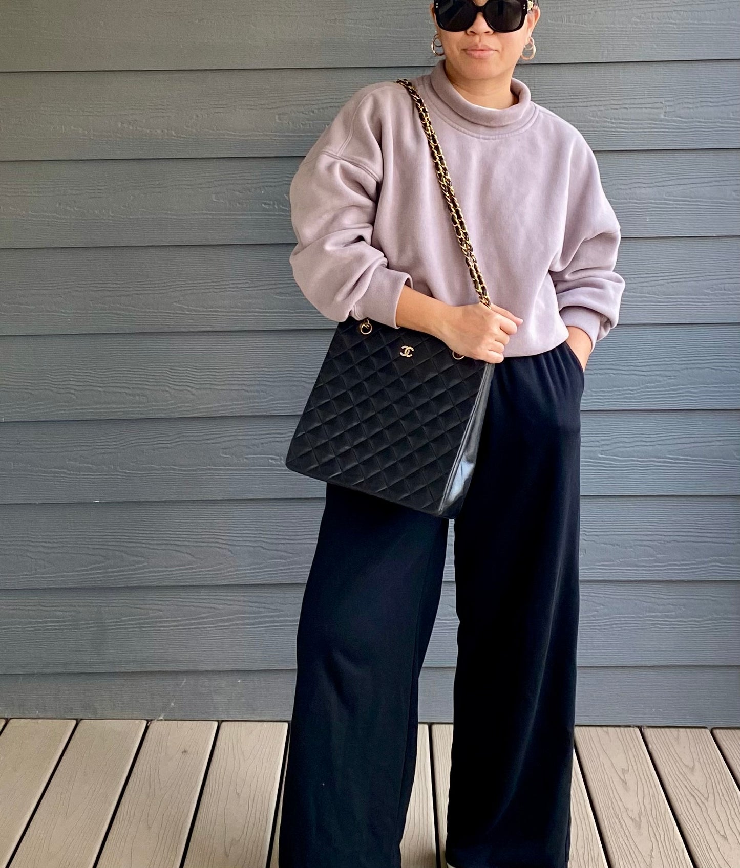 Chanel Quilted Lamb Skin Long Shoulder Bag