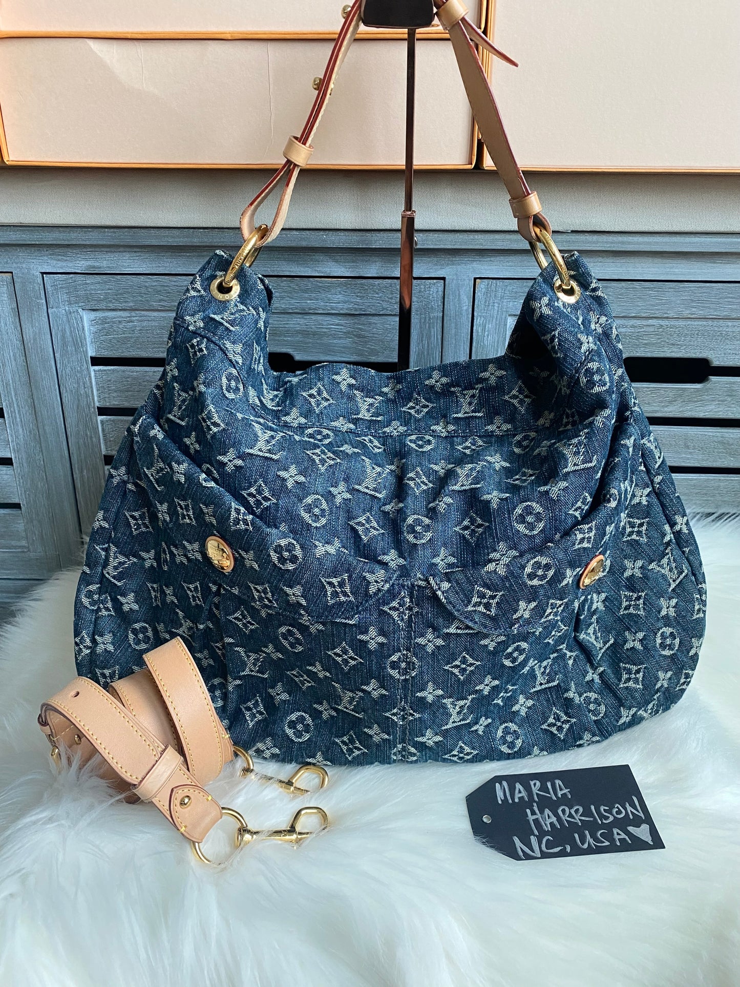 Louis Vuitton Blue Denim Daily GM
