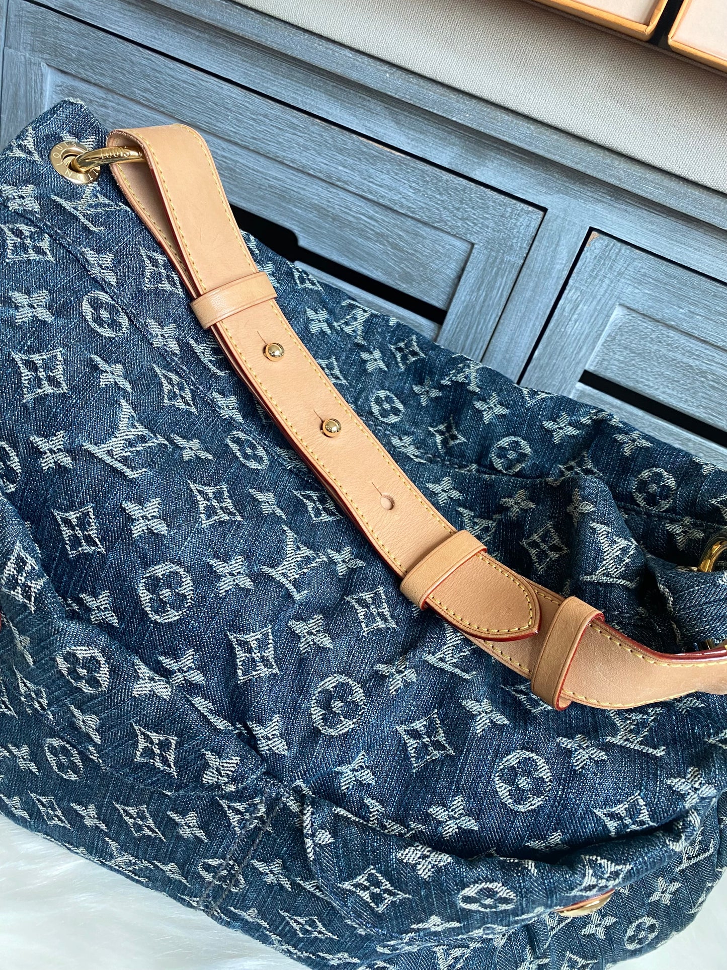Louis Vuitton Blue Denim Daily GM