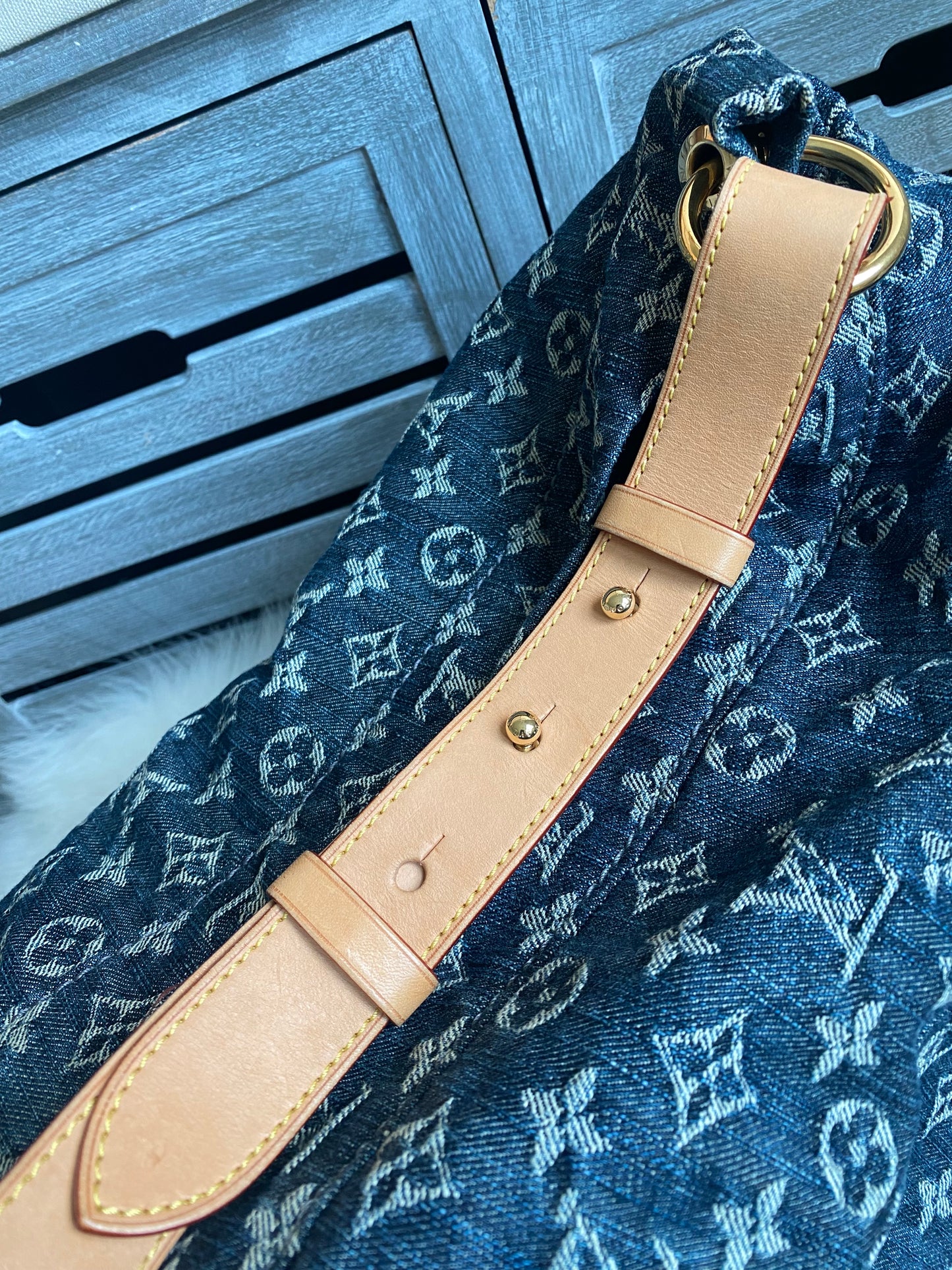 Louis Vuitton Blue Denim Daily GM