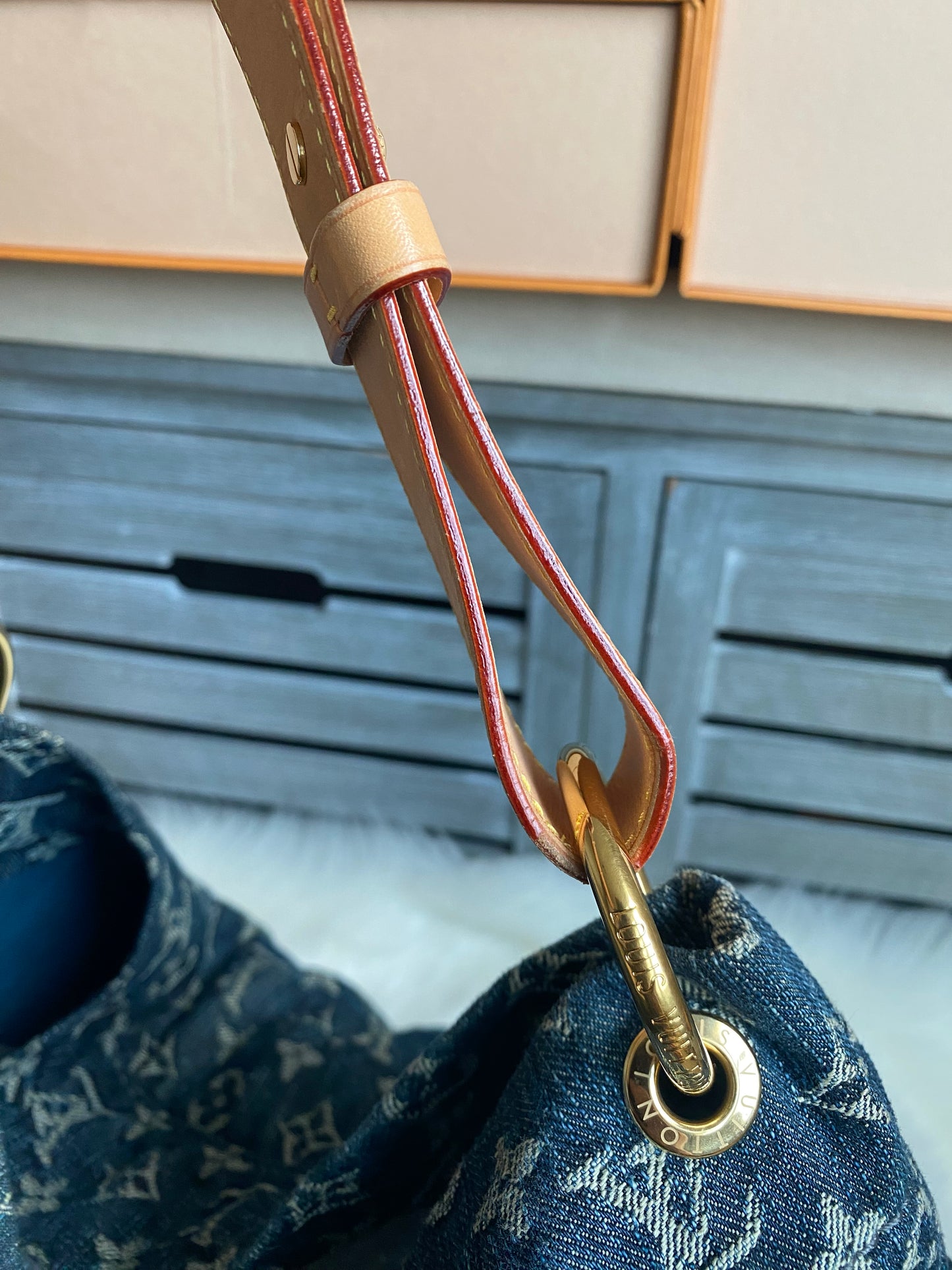 Louis Vuitton Blue Denim Daily GM