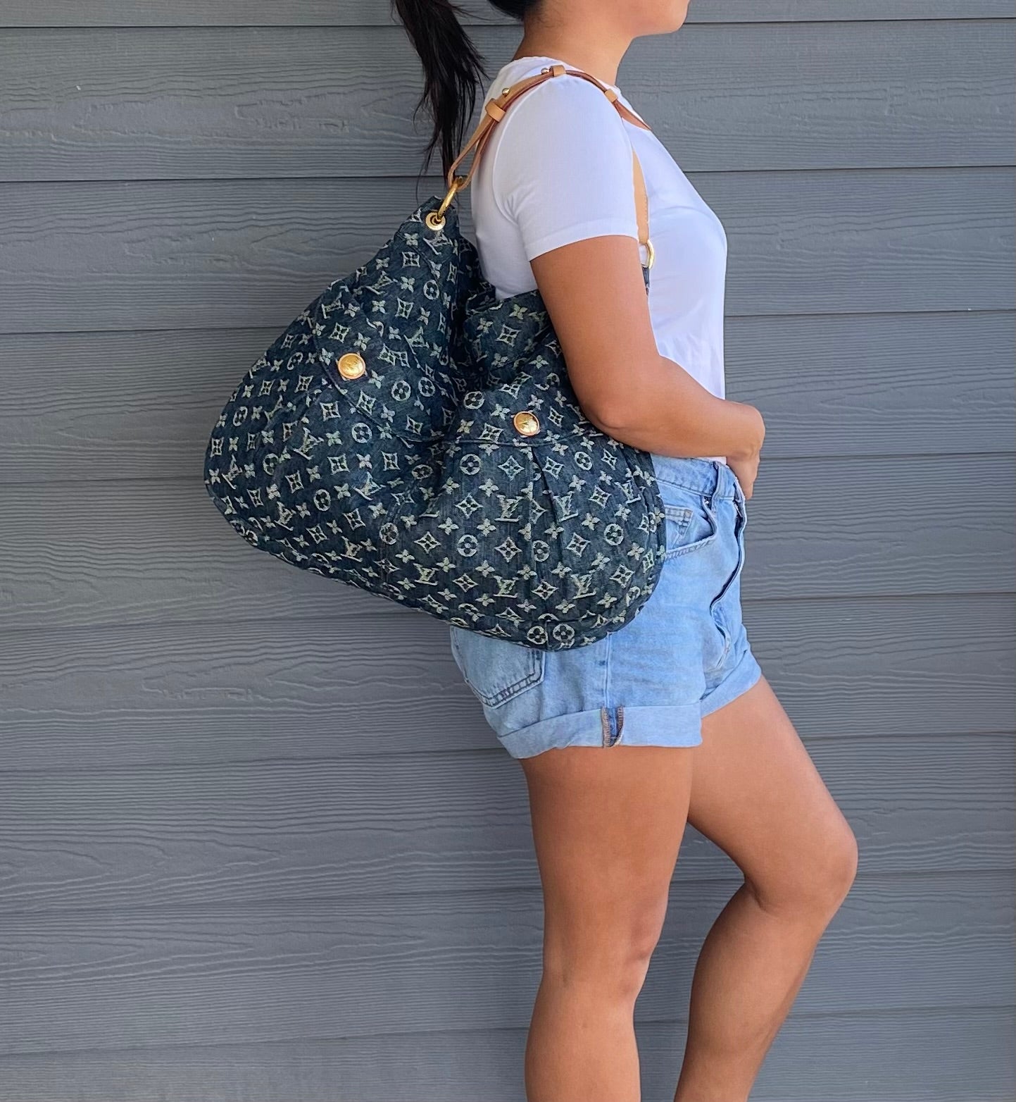 Louis Vuitton Blue Denim Daily GM