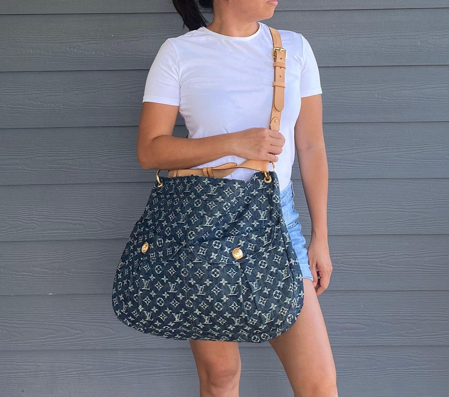 Louis Vuitton Blue Denim Daily GM