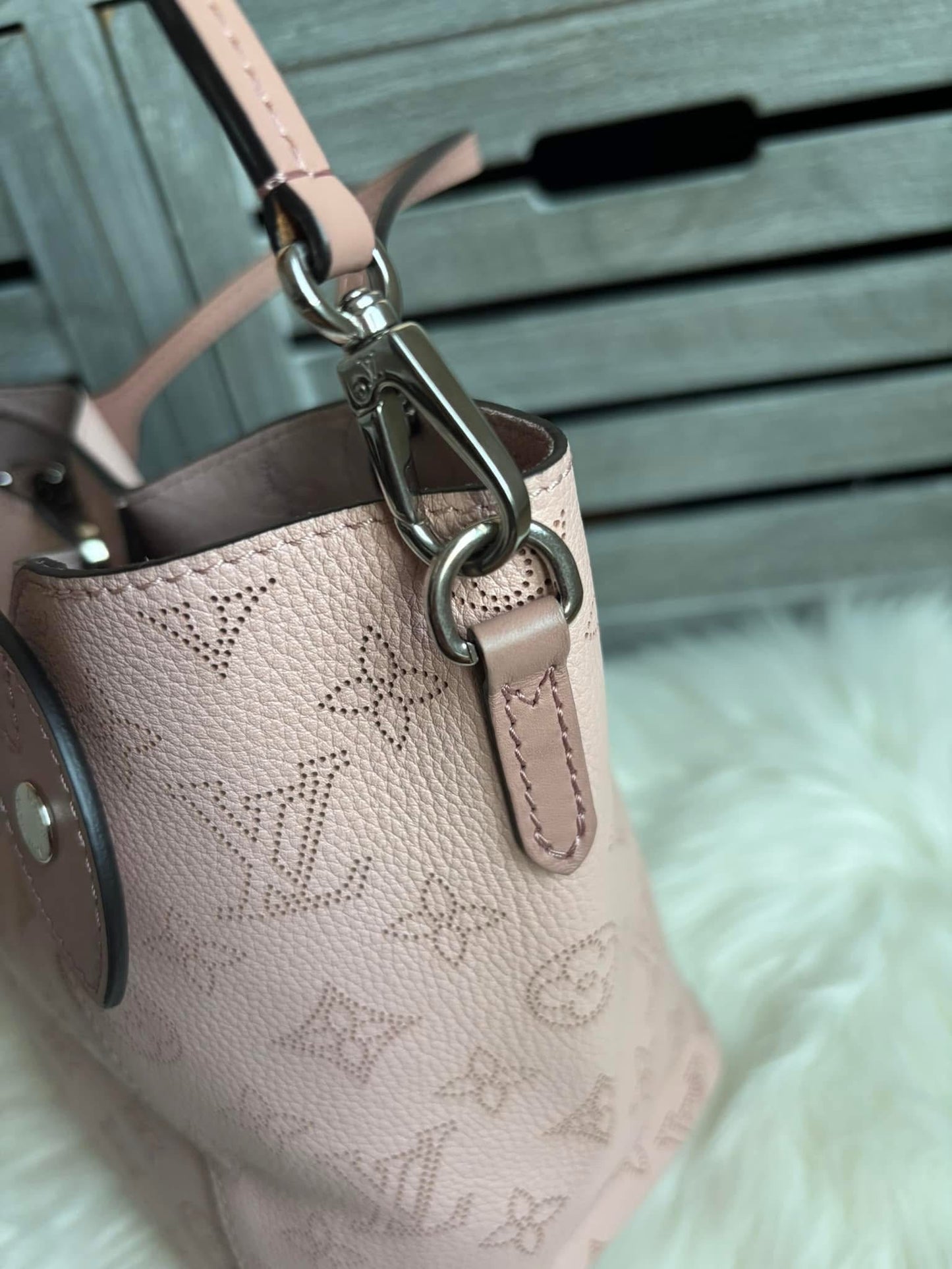 Louis Vuitton Magnolia Monogram Mahina Leather PM