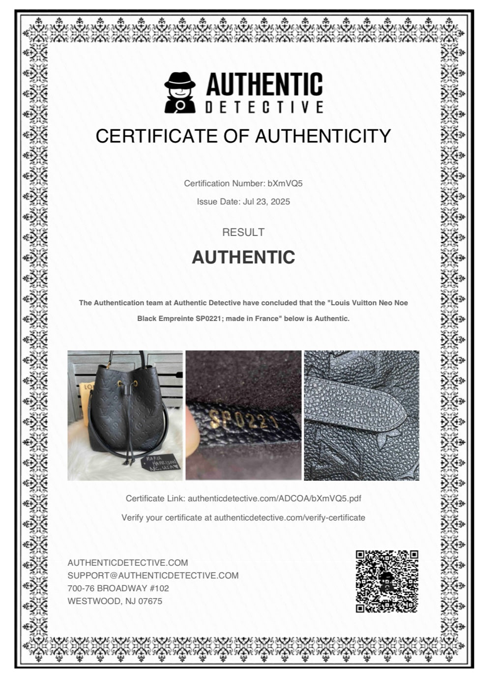 Louis Vuitton NeoNoe Black Empreinte
