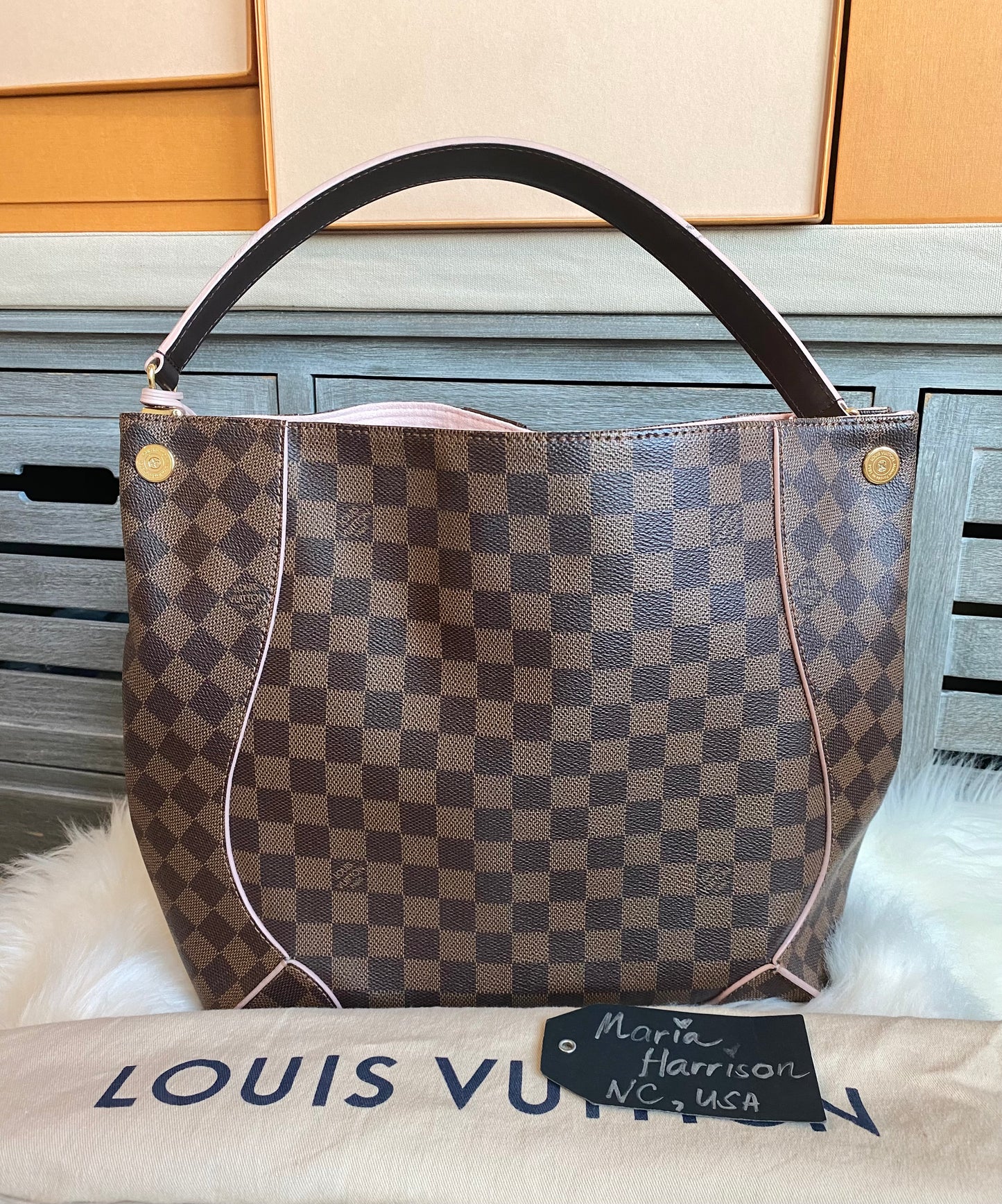 Louis Vuitton Caissa Hobo PM Rose Ballerine