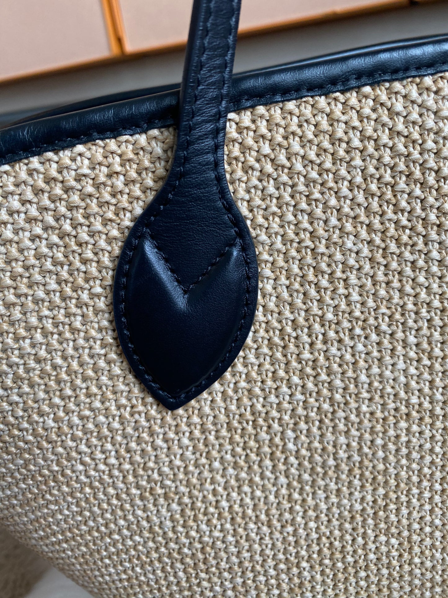 Louis Vuitton Raffia Saint Jacques Tote Noir With Pouch