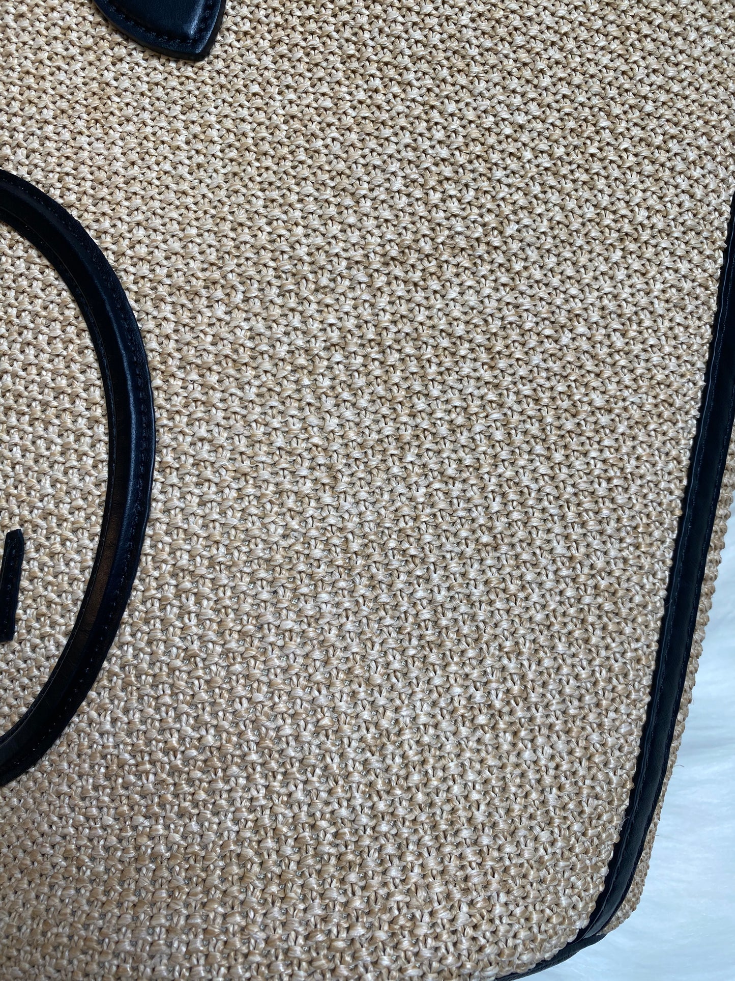 Louis Vuitton Raffia Saint Jacques Tote Noir With Pouch