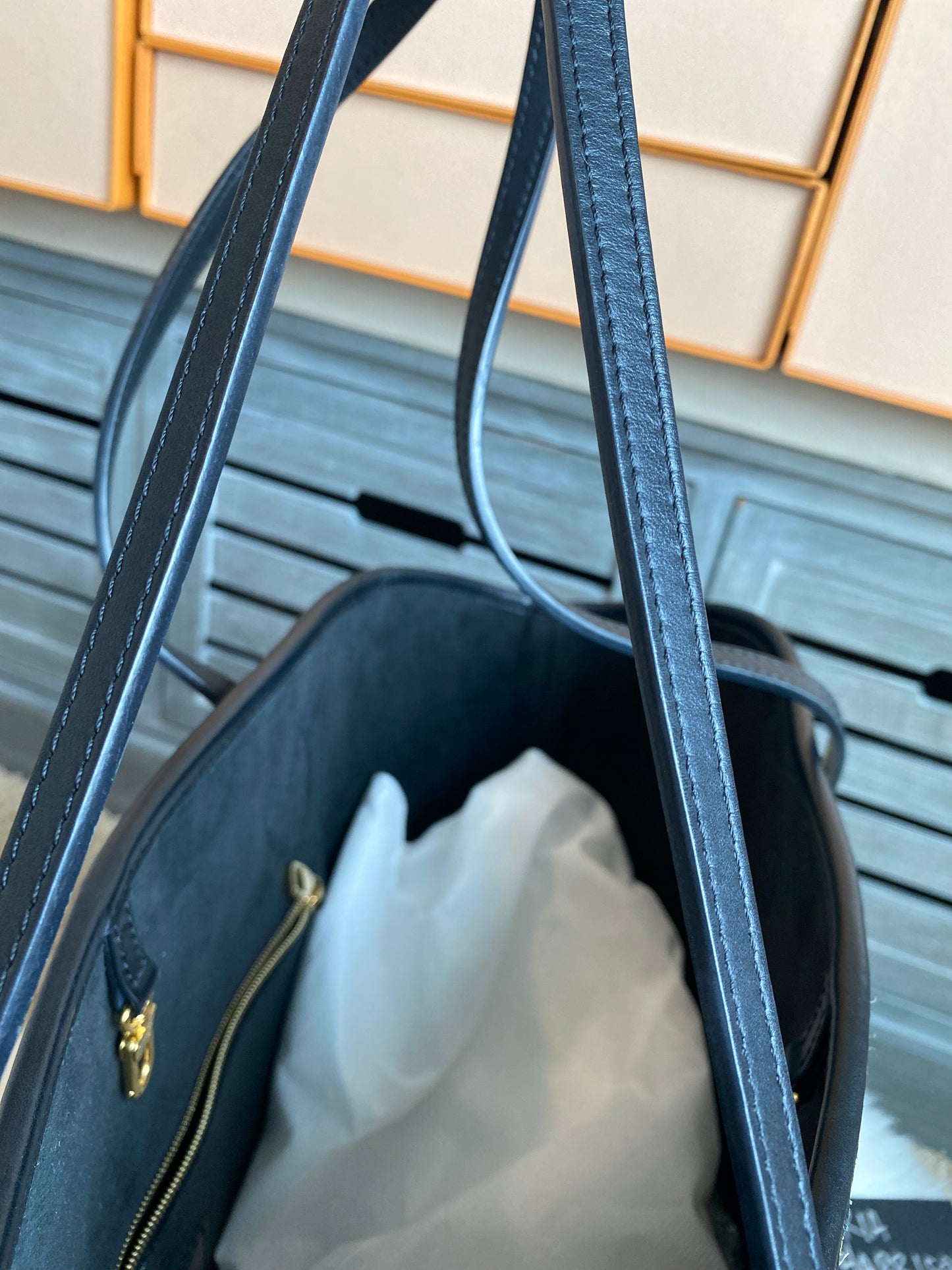 Louis Vuitton Raffia Saint Jacques Tote Noir With Pouch