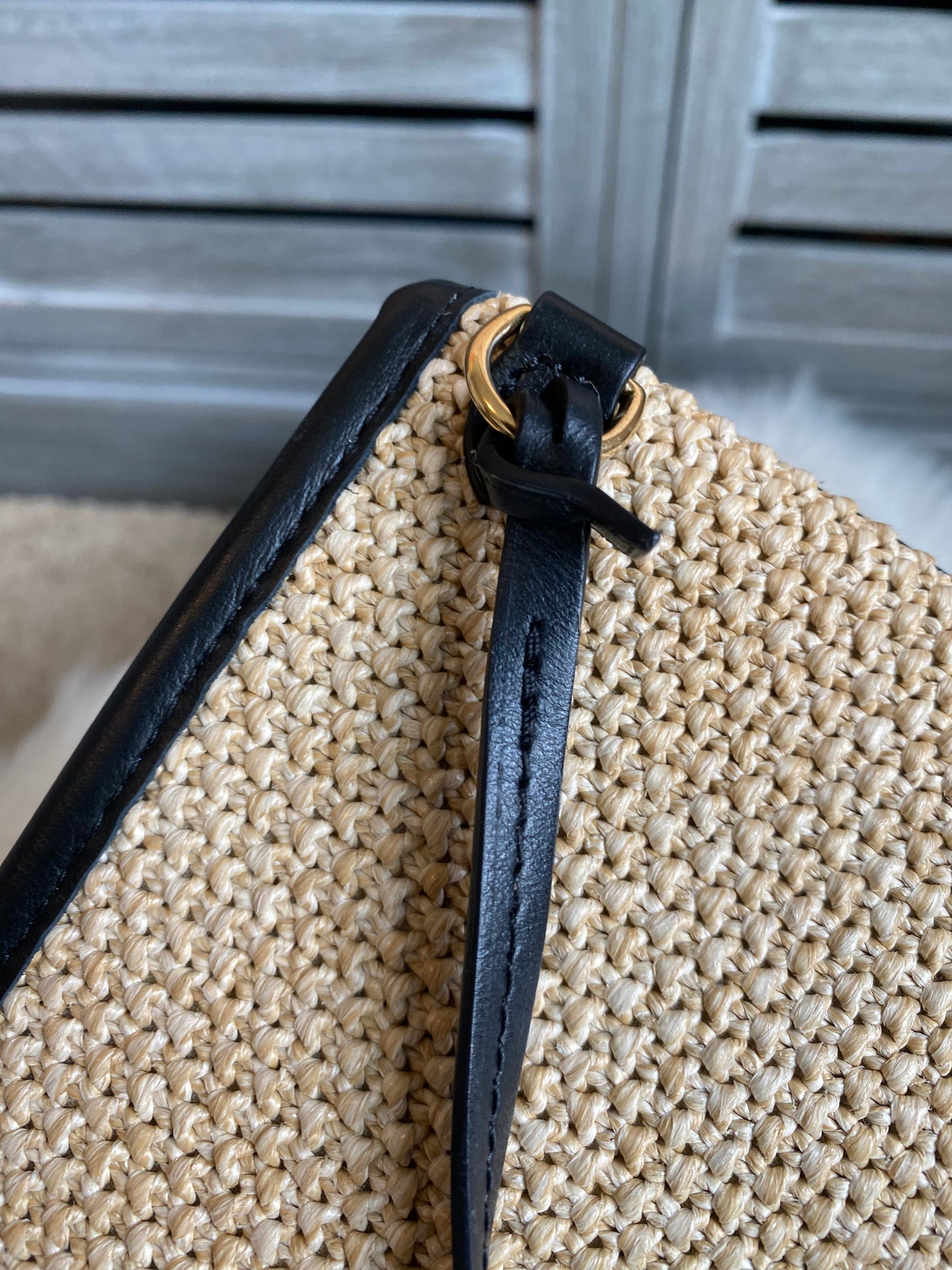 Louis Vuitton Raffia Saint Jacques Tote Noir With Pouch