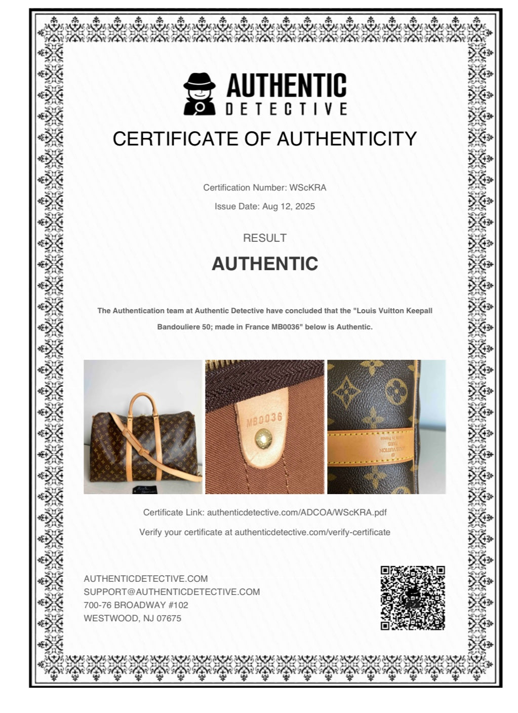 Louis Vuitton Keepall Bandouliere 50