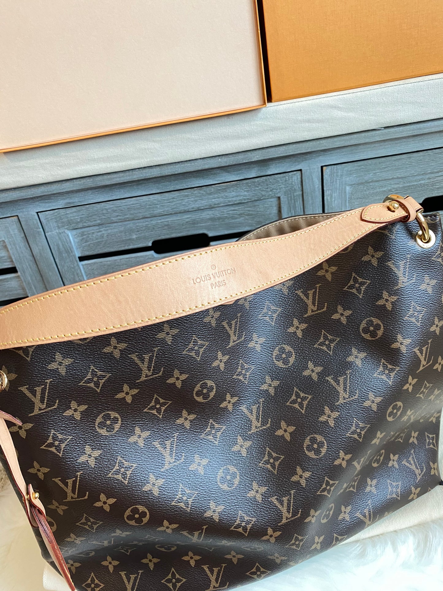 Louis Vuitton Graceful MM Beige Interior
