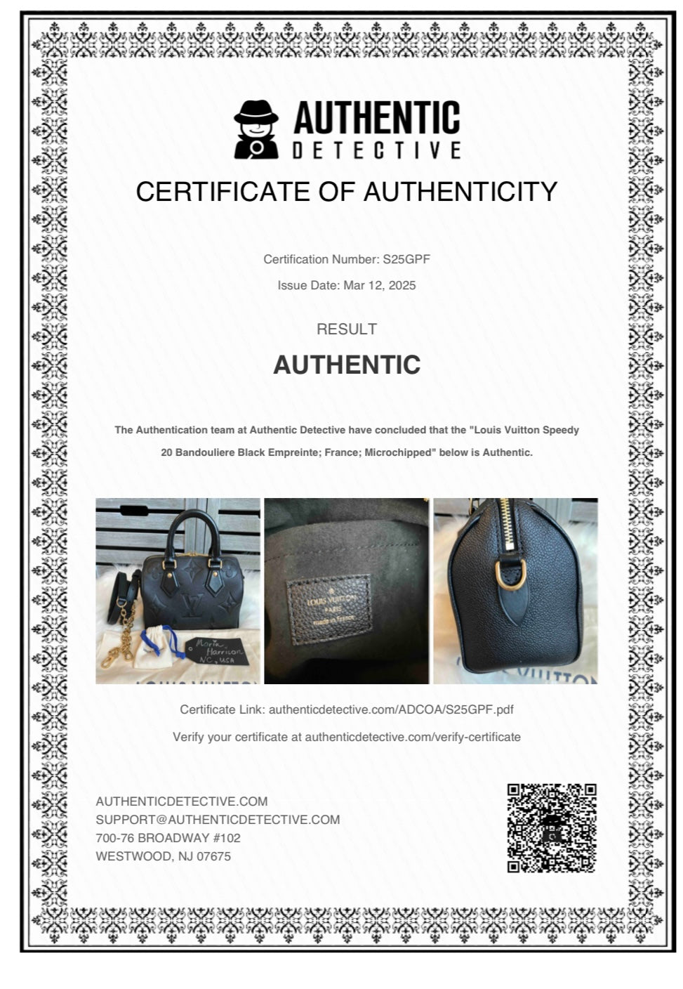 Louis Vuitton Speedy 20 Bandouliere Black