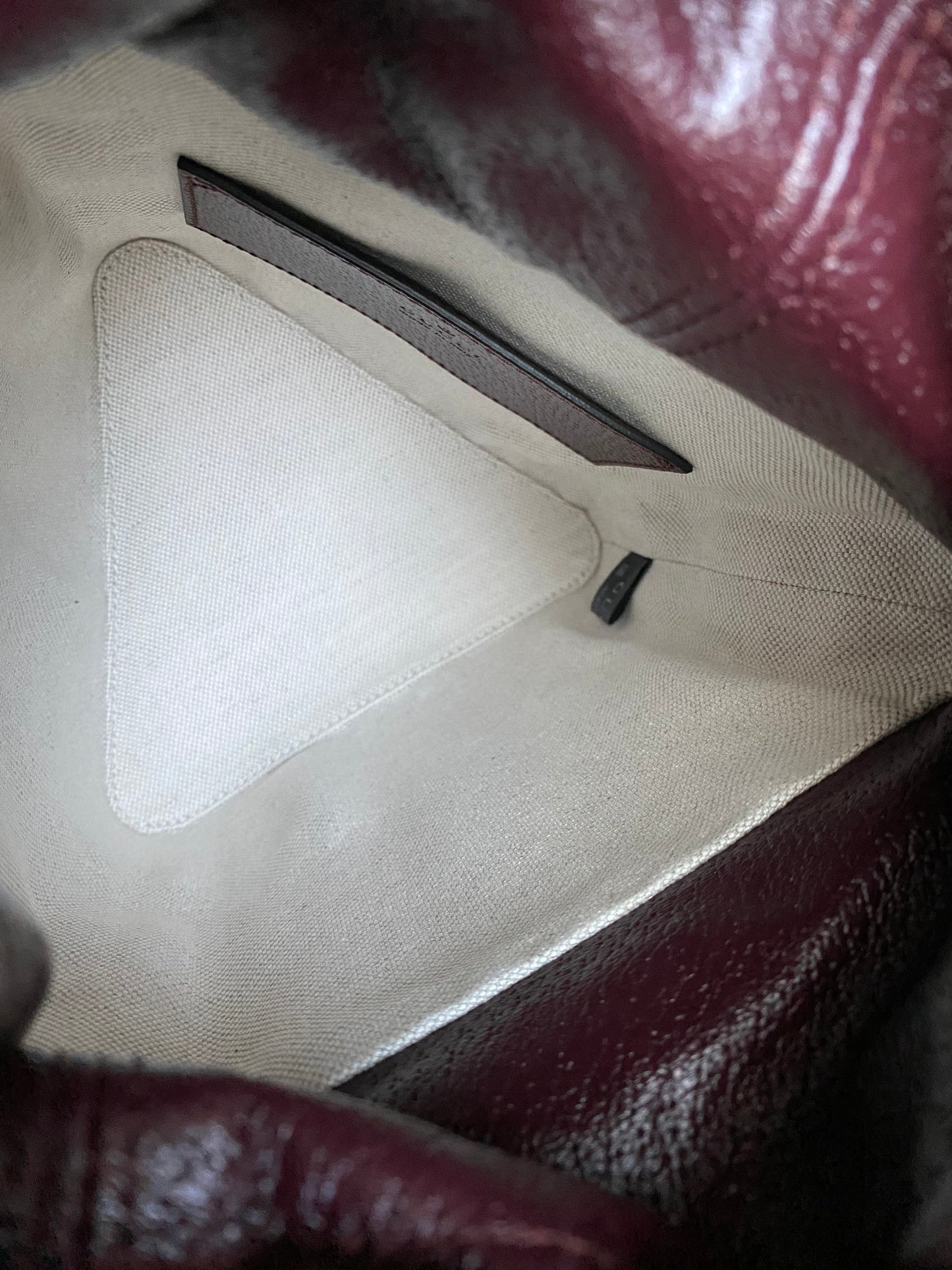 GUCCI Burgundy Mini GG Supreme Canvas Triangle Crossbody Bag