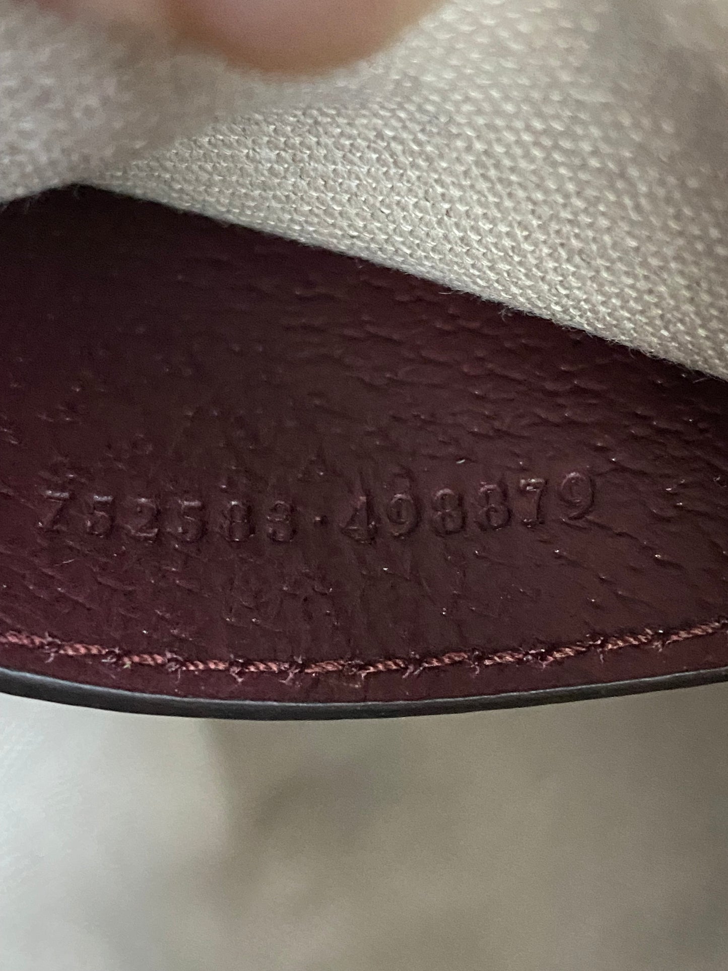 GUCCI Burgundy Mini GG Supreme Canvas Triangle Crossbody Bag