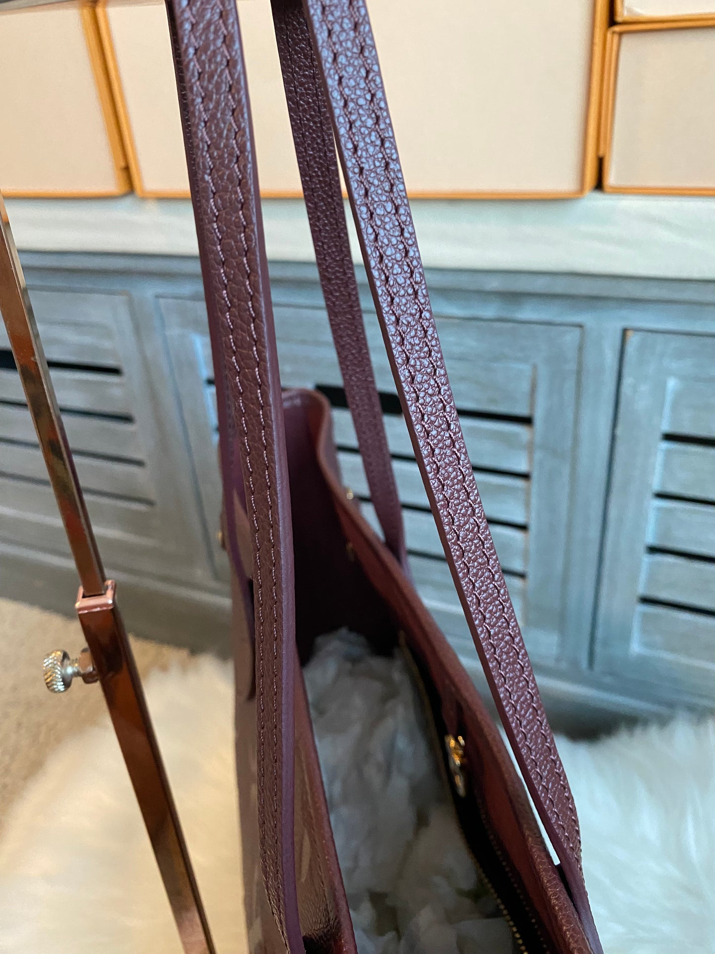 Louis Neverfull MM Empreinte Leather With Pouch Wine Color