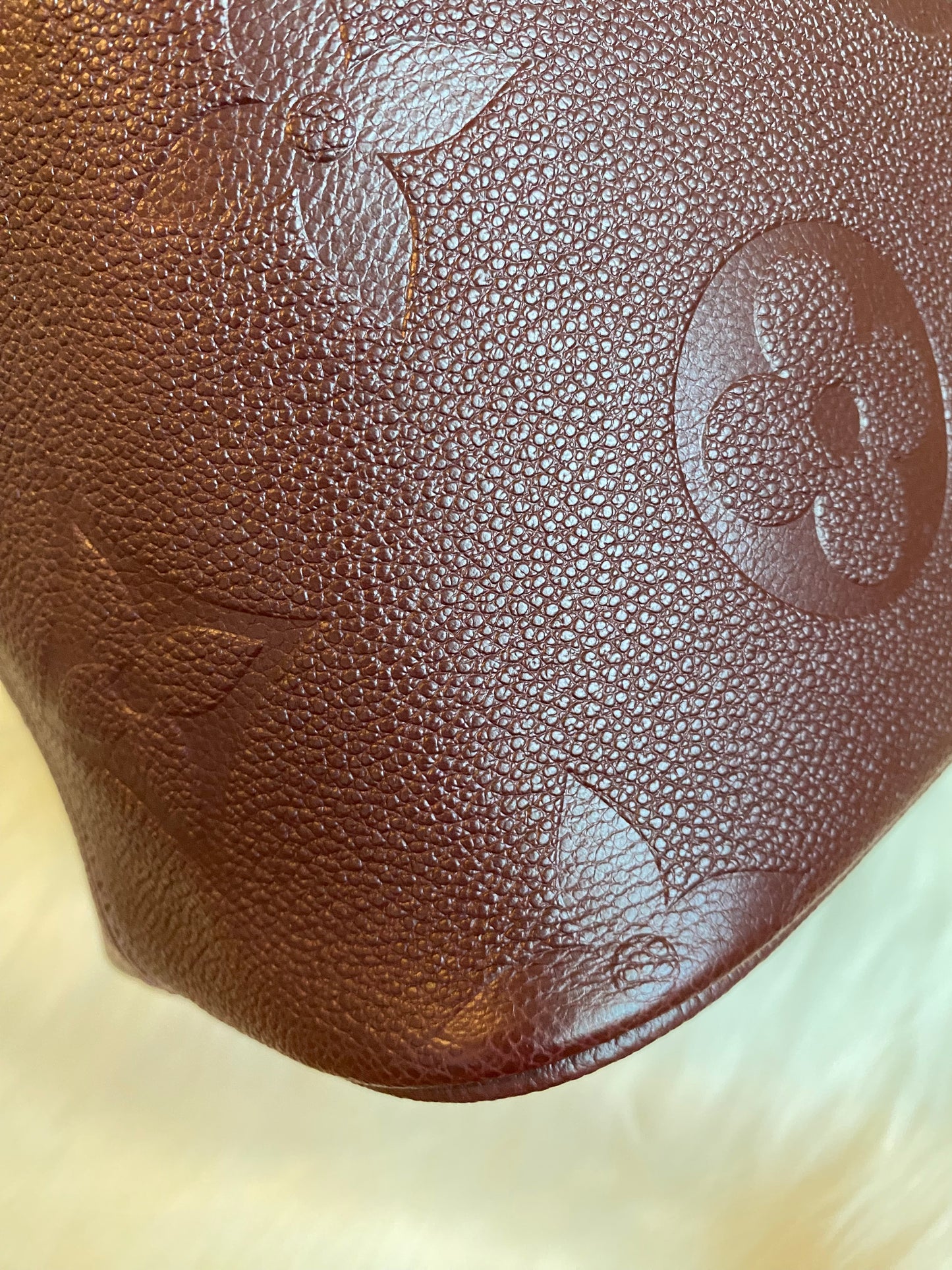 Louis Neverfull MM Empreinte Leather With Pouch Wine Color