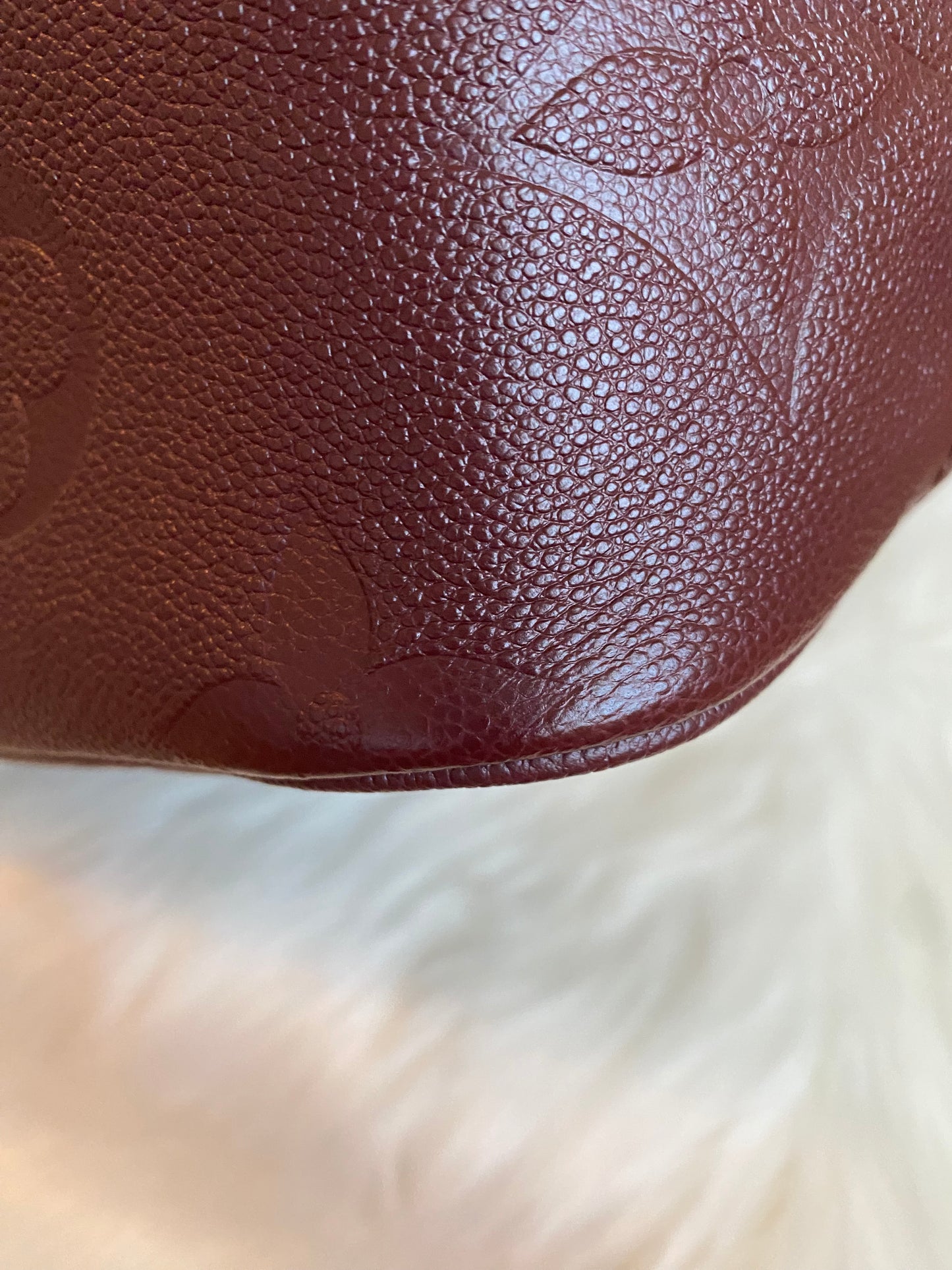 Louis Neverfull MM Empreinte Leather With Pouch Wine Color