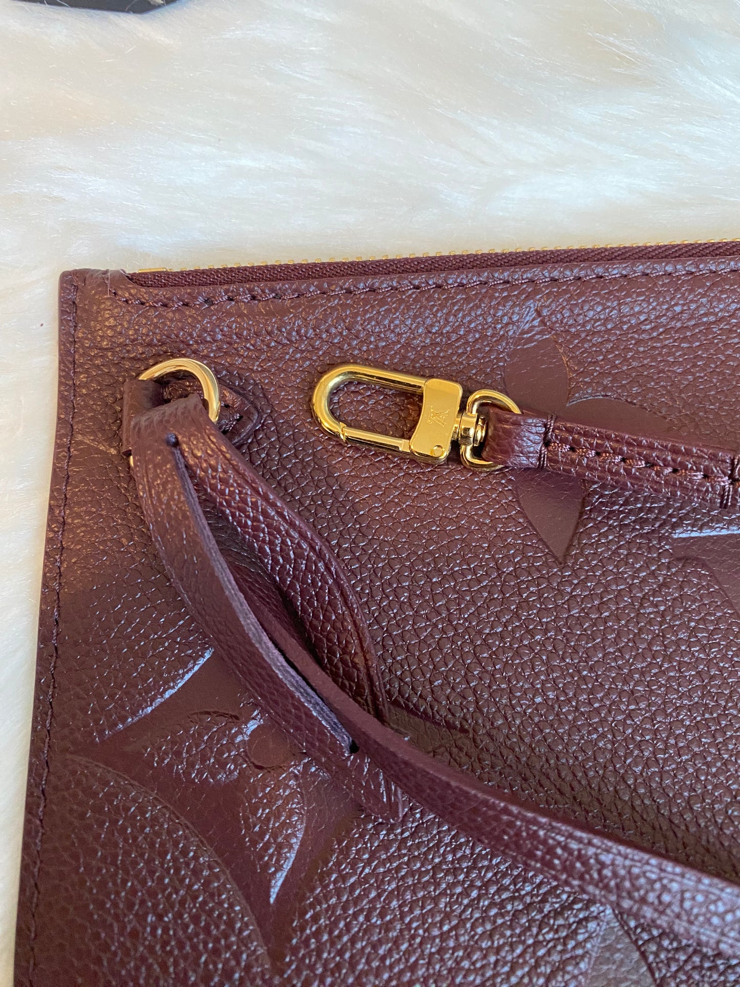 Louis Neverfull MM Empreinte Leather With Pouch Wine Color