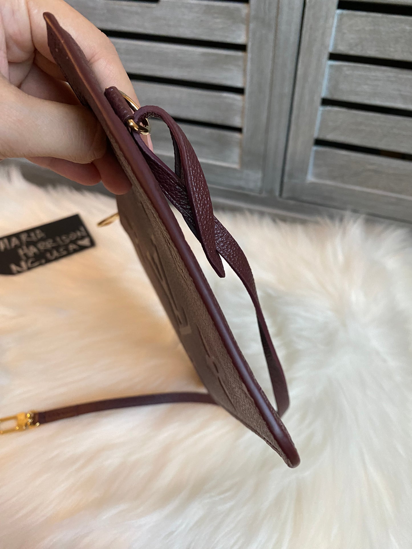 Louis Neverfull MM Empreinte Leather With Pouch Wine Color