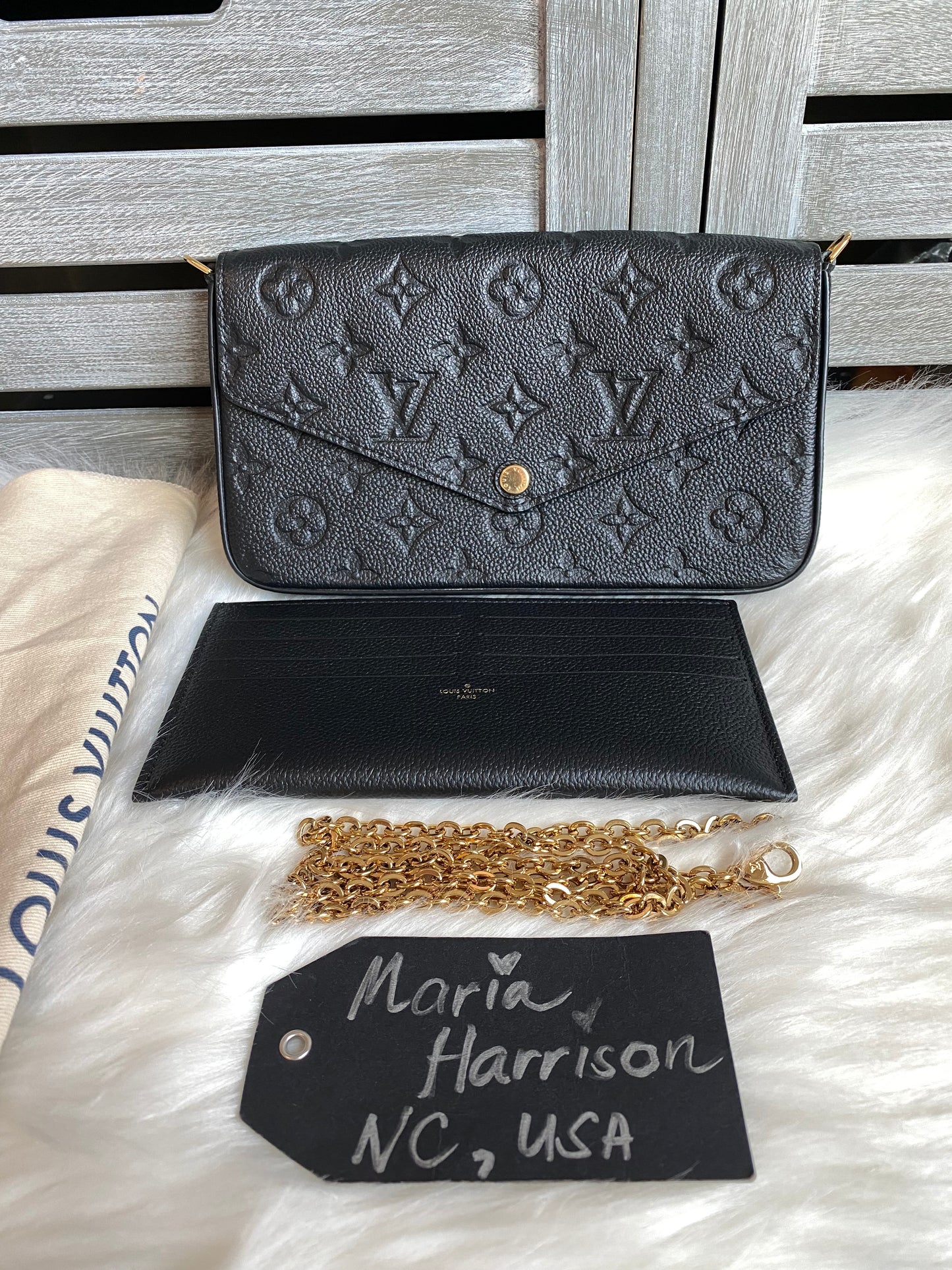 Louis Vuitton Felicie Pochette Black Empreinte