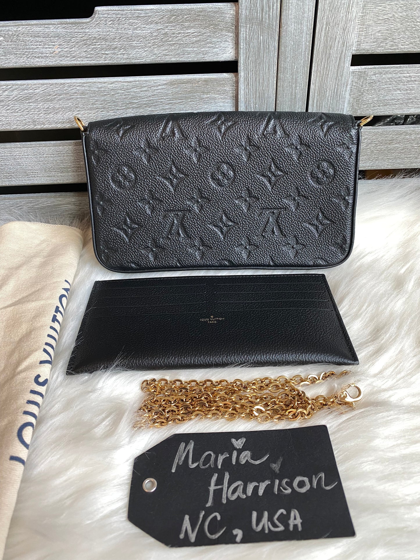 Louis Vuitton Felicie Pochette Black Empreinte