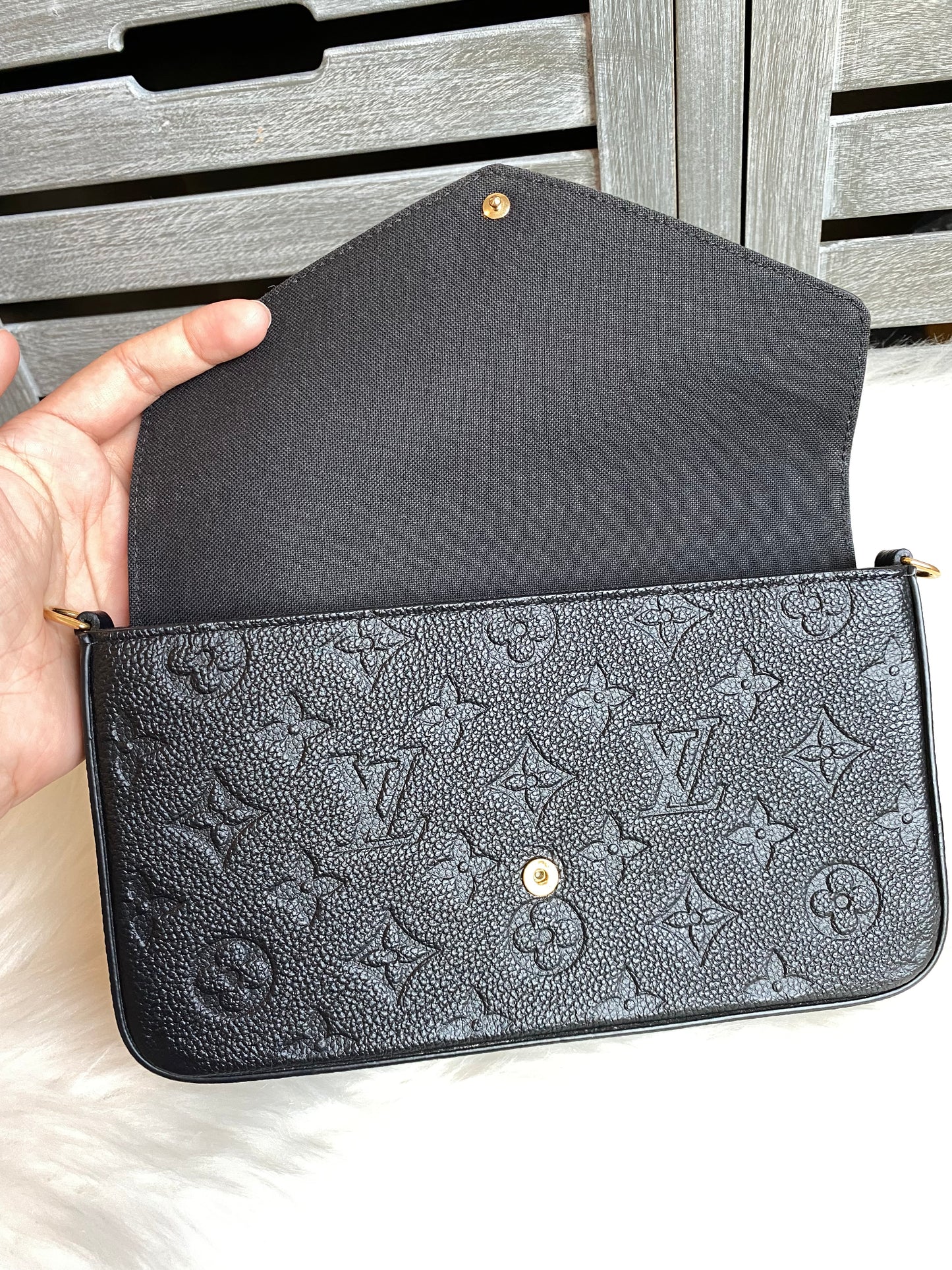 Louis Vuitton Felicie Pochette Black Empreinte
