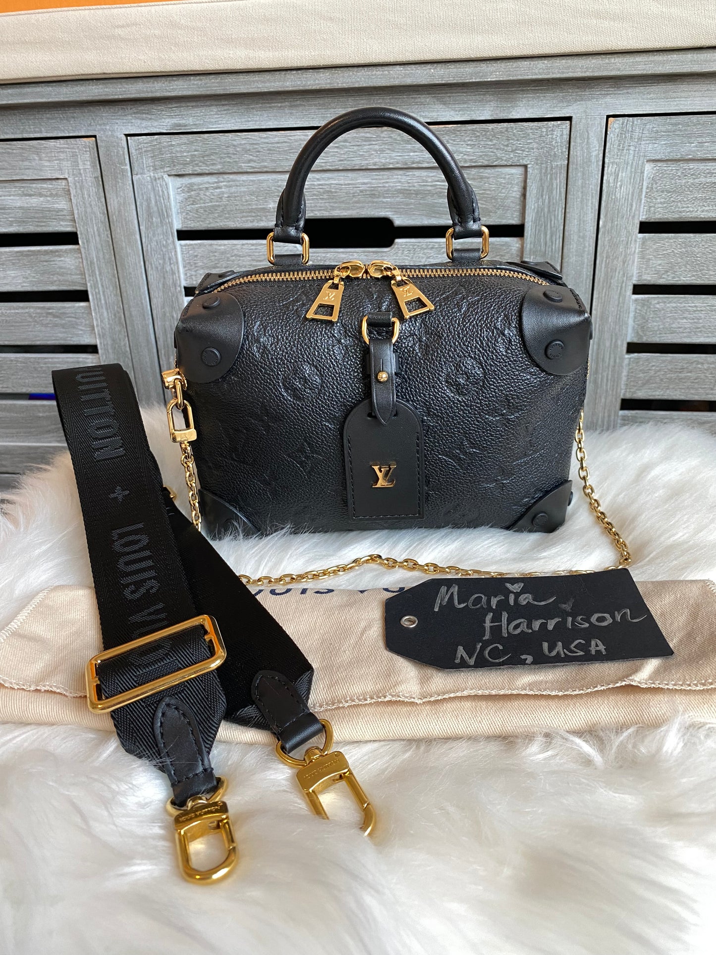 Louis Vuitton Petite Malle Souple Black Empreinte