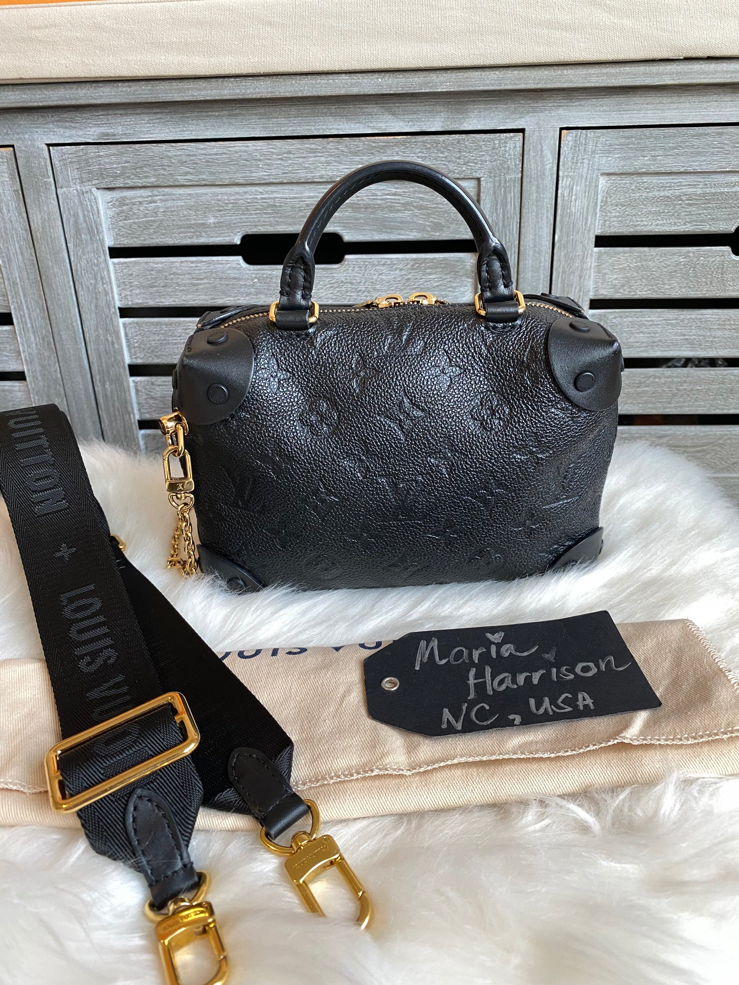 Louis Vuitton Petite Malle Souple Black Empreinte