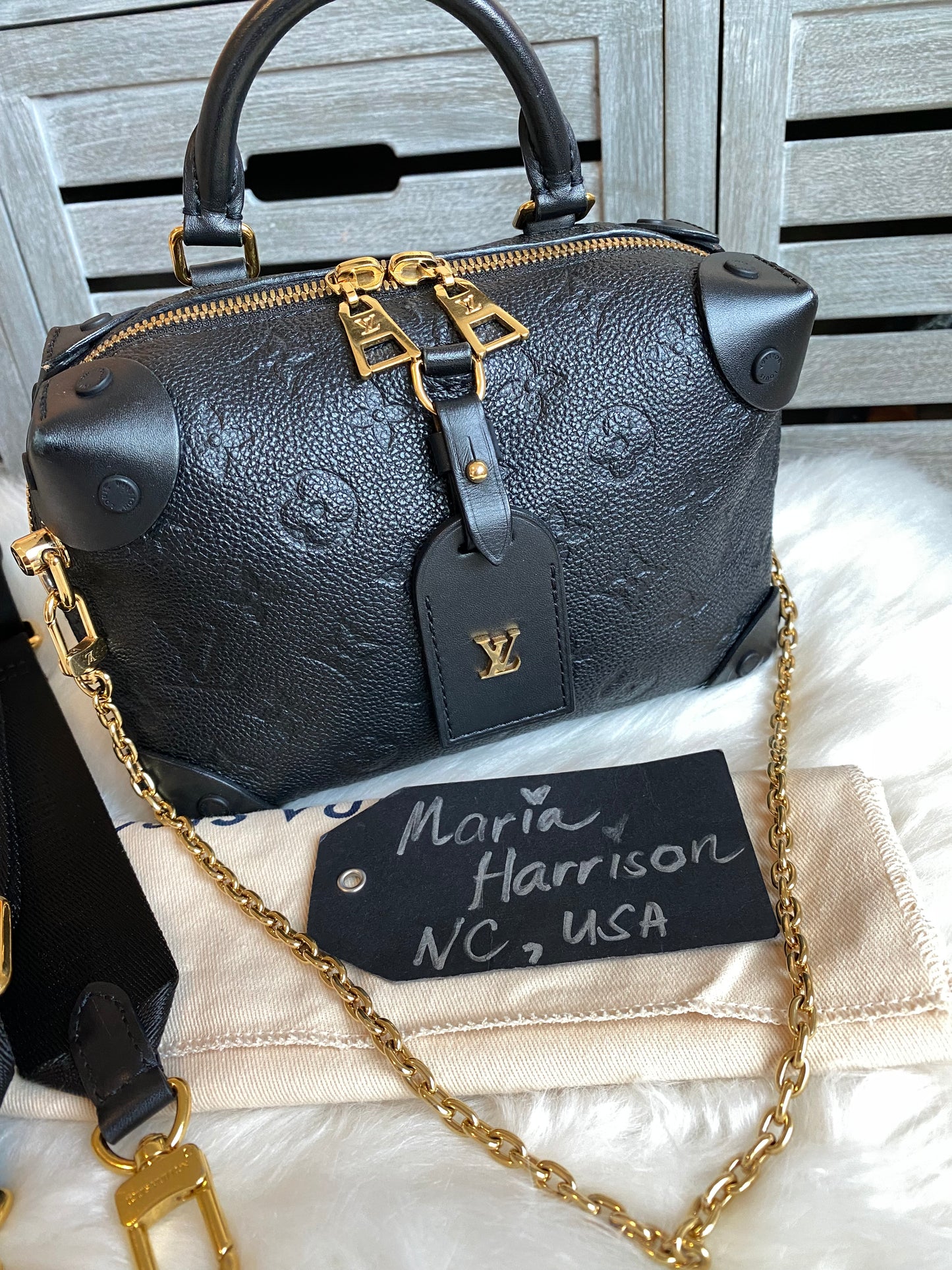 Louis Vuitton Petite Malle Souple Black Empreinte