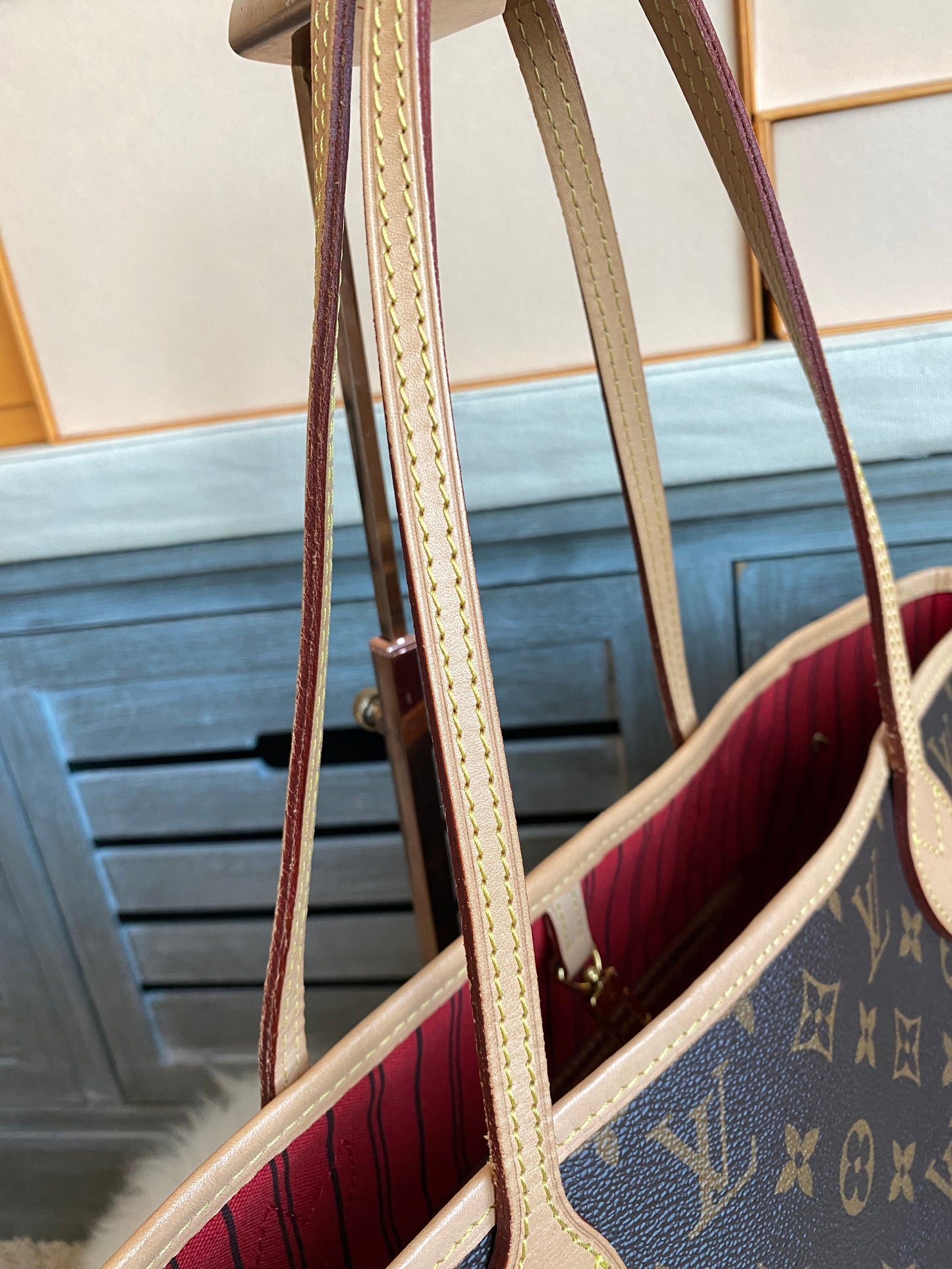 Louis Vuitton Neverfull MM With Pouch Cerise