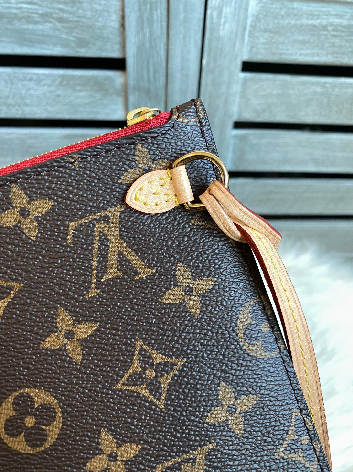 Louis Vuitton Neverfull MM With Pouch Cerise