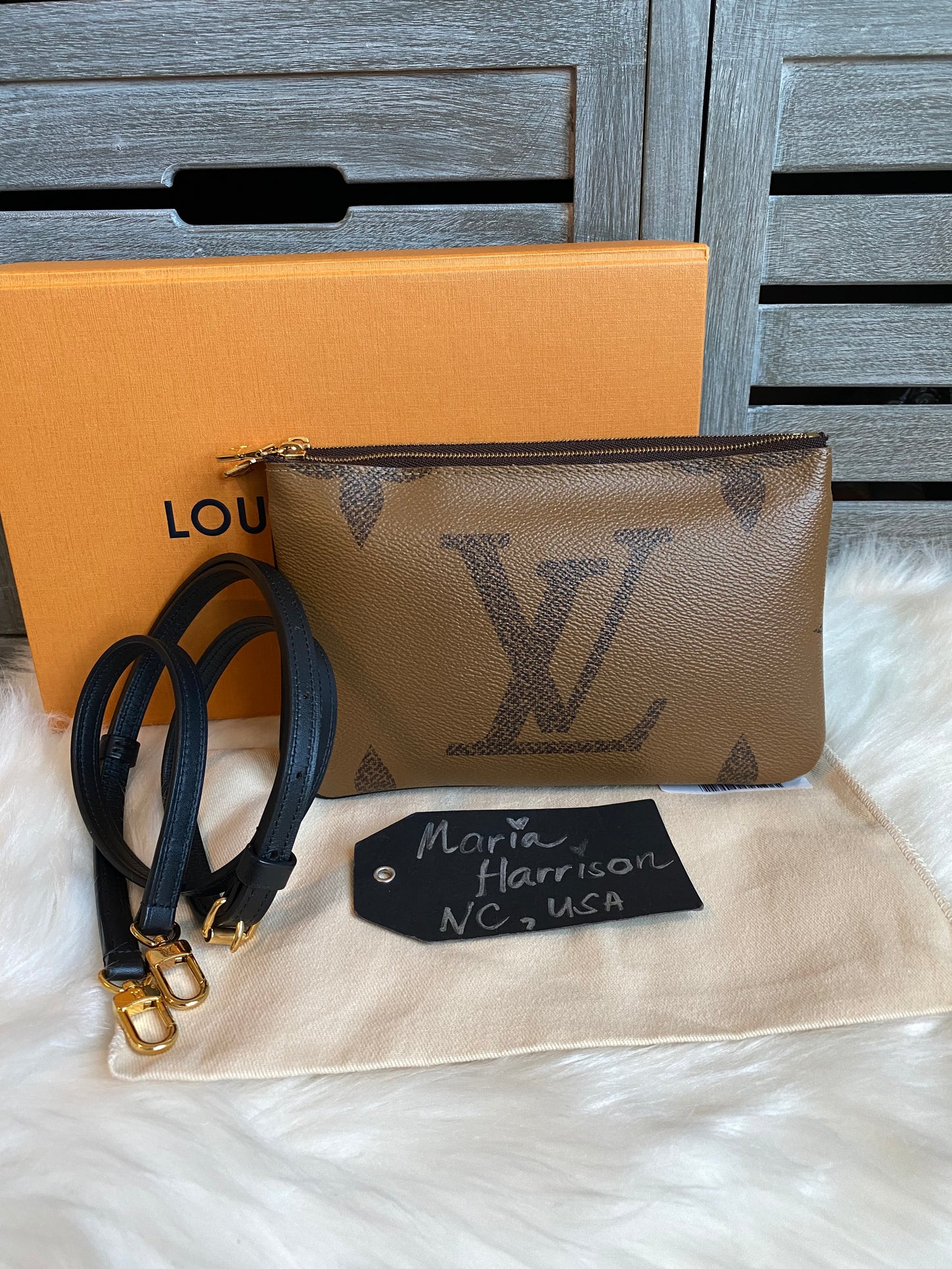 Louis Vuitton Double Zip Pochette Mono Reverse